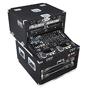 Slanted 8U Top Sliding 4U Bottom 4U Carpet Combo Rack Case