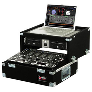 8U 19" Rack Mountable Mixer Carpet Combo Case with Top Sliding 2U Rack