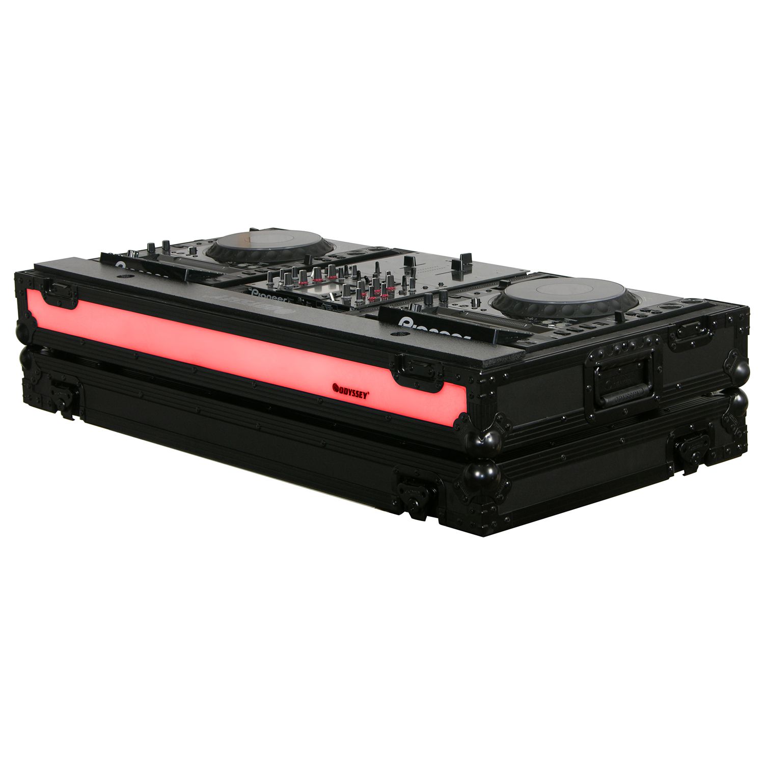 Black 10" Format DJ Mixer and Two Large Format Media Players Coffin Case with LED Panel - Image 2