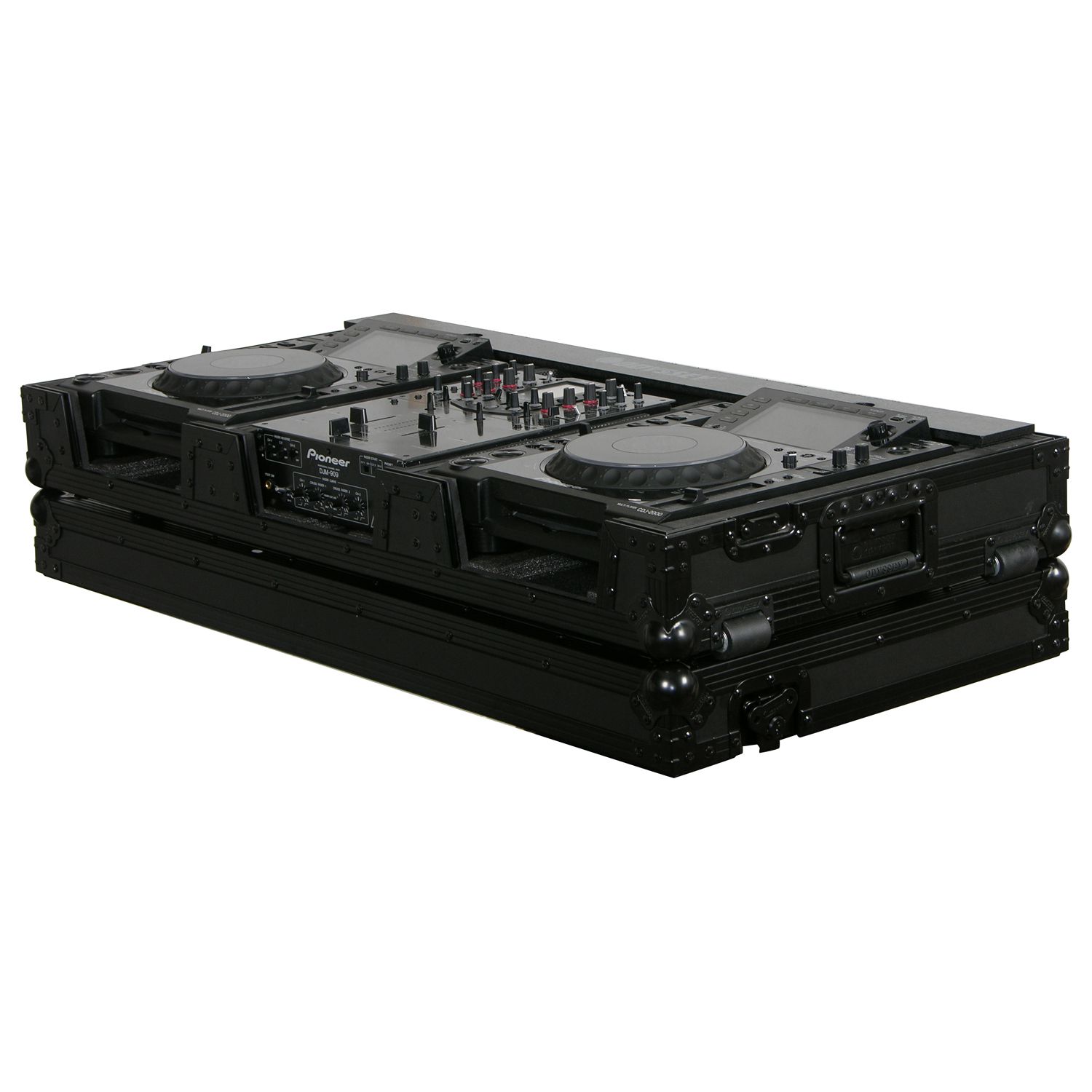Black 10" Format DJ Mixer and Two Large Format Media Players Coffin Case with LED Panel - Image 3