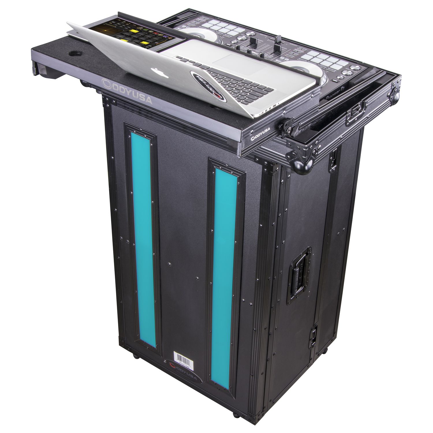 21" Wide x 36" Tall DJ Fold-out Stand with LED Panel