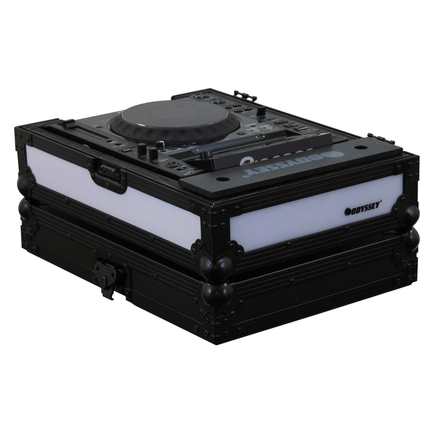 Black Universal Large Format Media Player Case with Right LED Panel