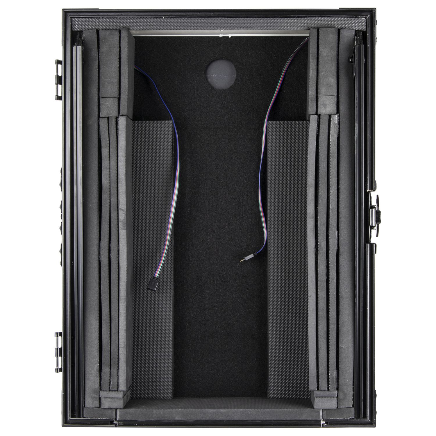 Black Low Profile Extra Deep Universal 12" Format DJ Mixer Case with Glide Platform and LED Panel - Image 6