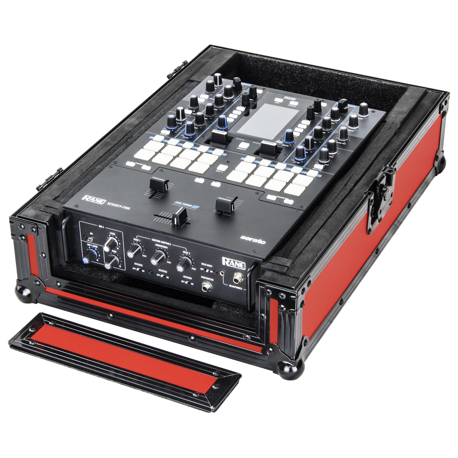 DESIGNER DJ™ Universal 12-inch Format Extra Deep Black on Red DJ Mixer Case