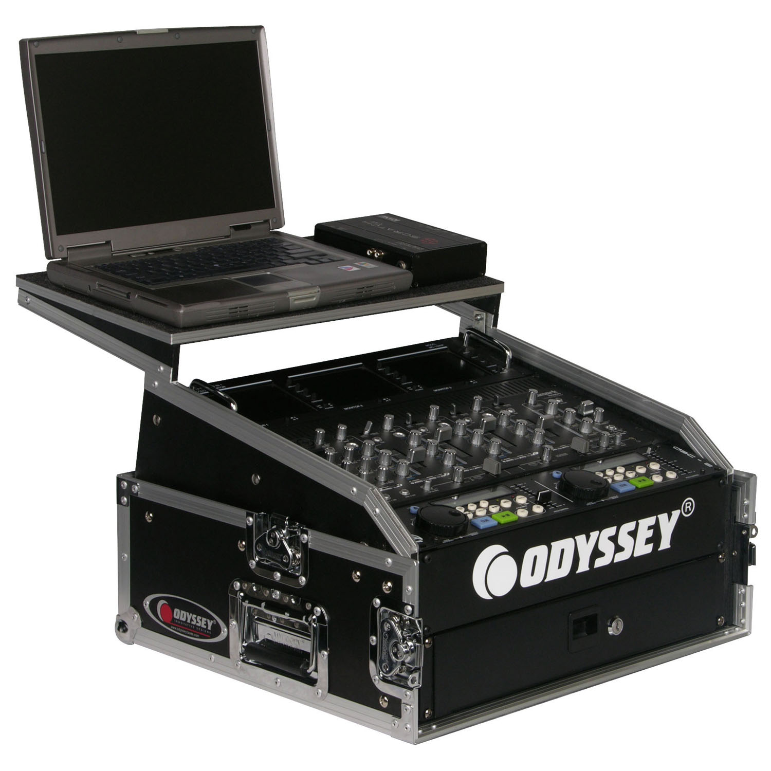 10U Top Slanted 2U Vertical Combo Rack with Gliding Platform - Image 2