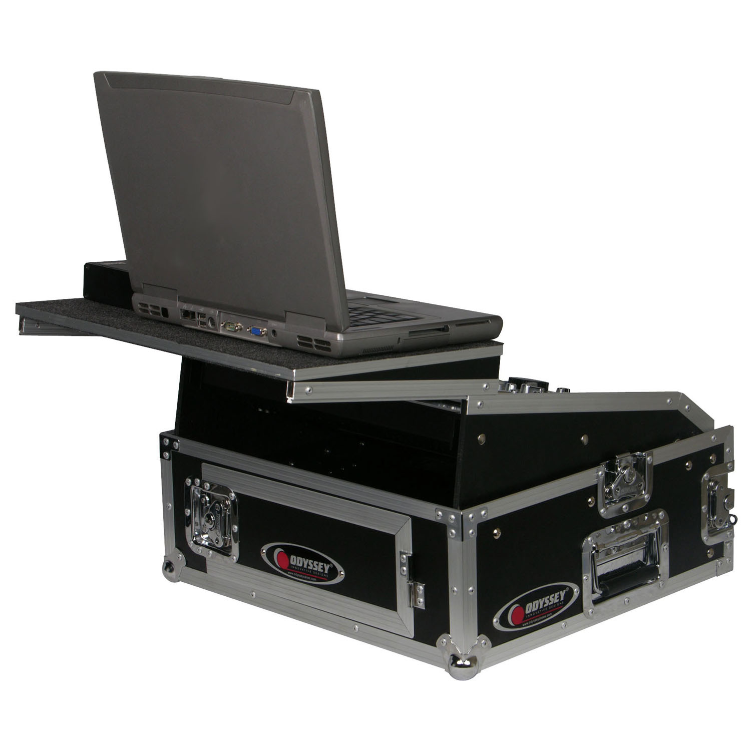 10U Top Slanted 2U Vertical Combo Rack with Gliding Platform - Image 3