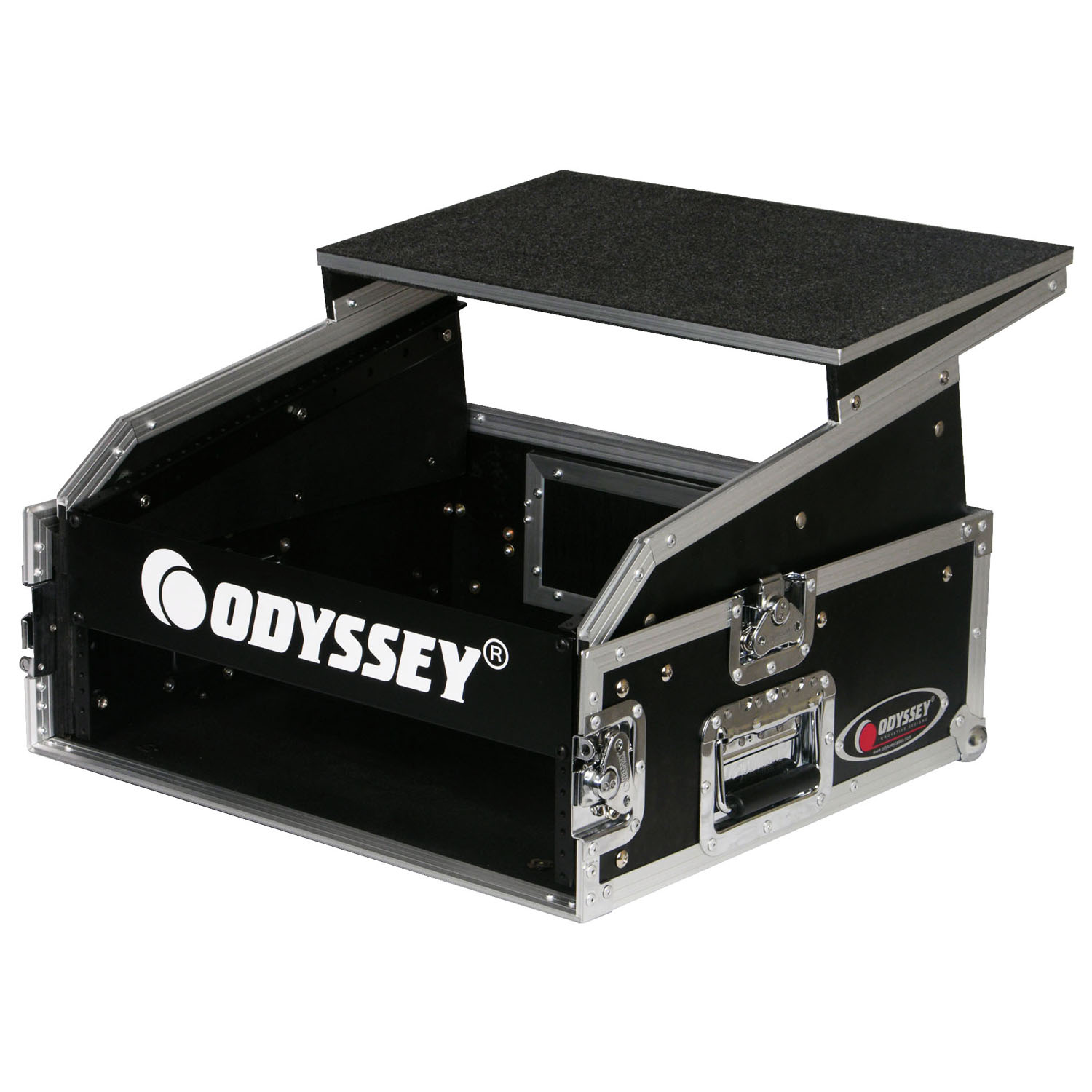 10U Top Slanted 2U Vertical Combo Rack with Gliding Platform - Image 4