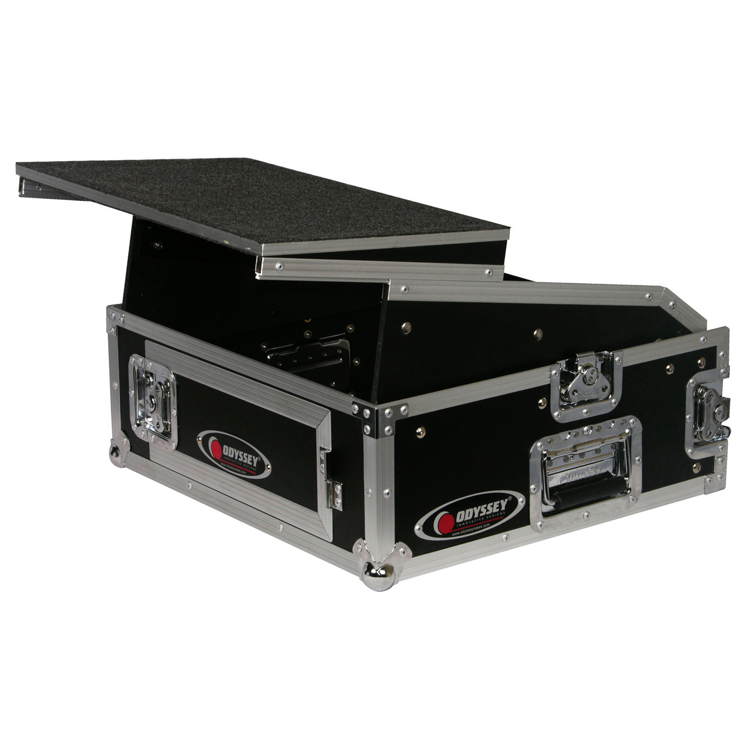 10U Top Slanted 2U Vertical Combo Rack with Gliding Platform - Image 5