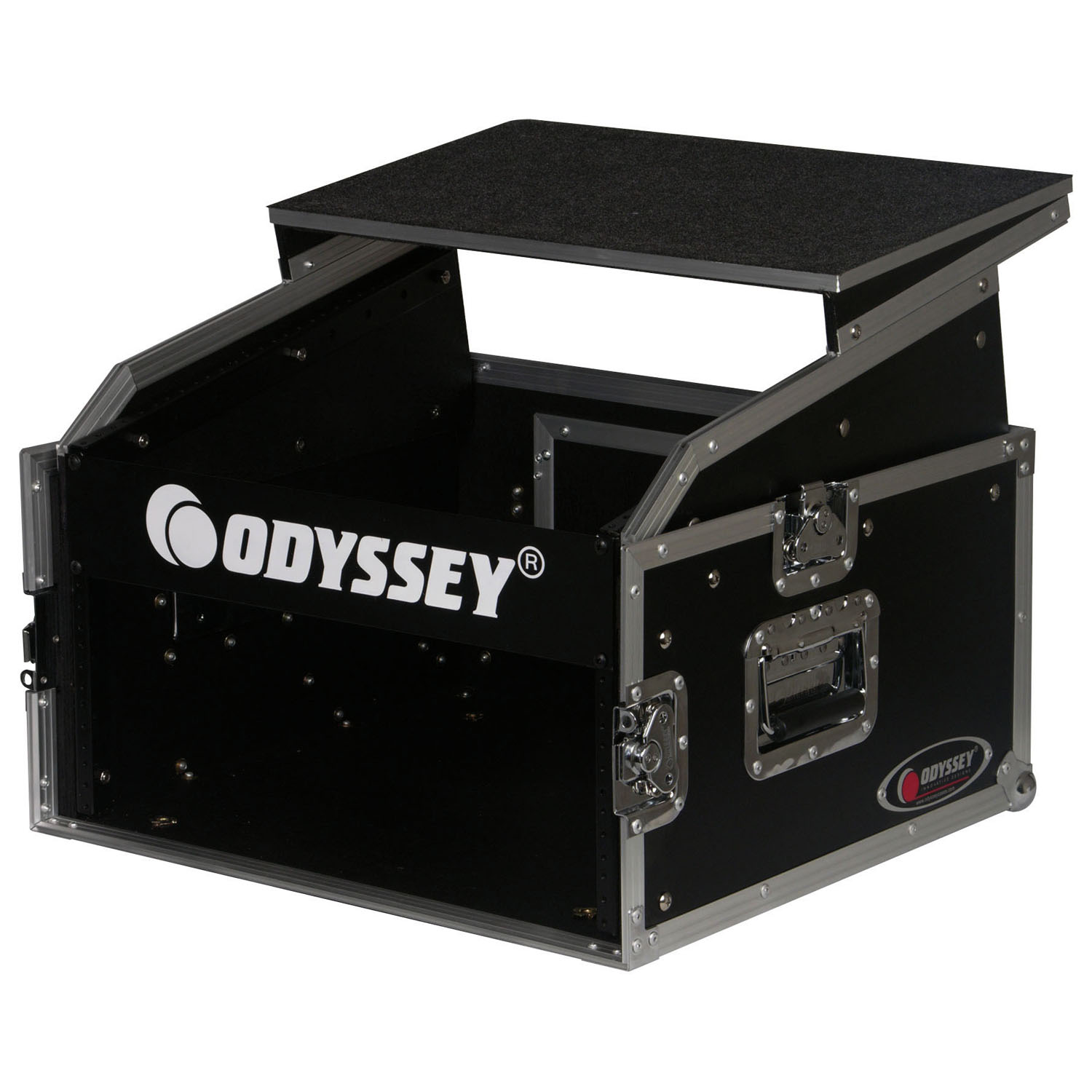 10U Top Slanted 4U Vertical Combo Rack with Gliding Platform - Image 4