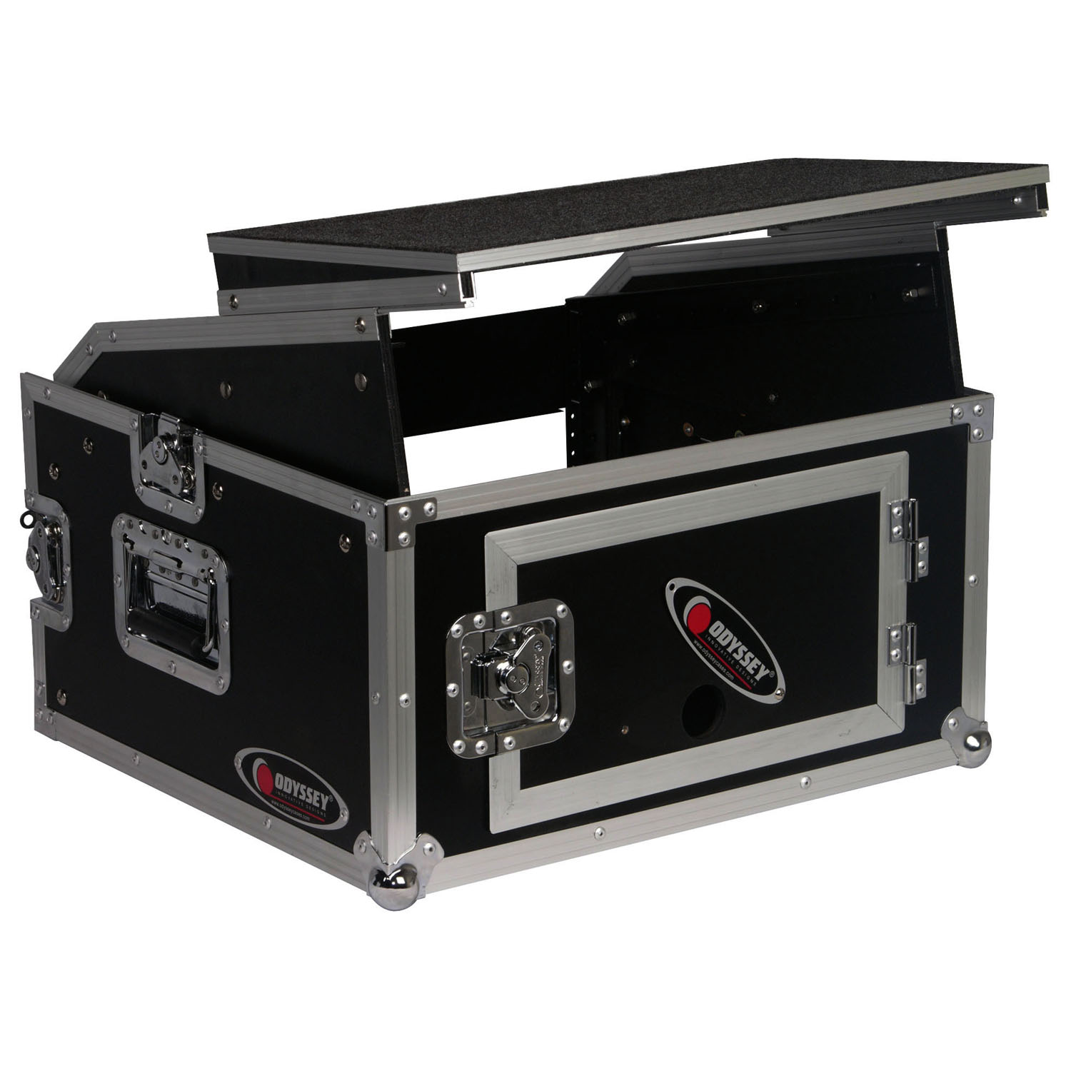 10U Top Slanted 4U Vertical Combo Rack with Gliding Platform - Image 5