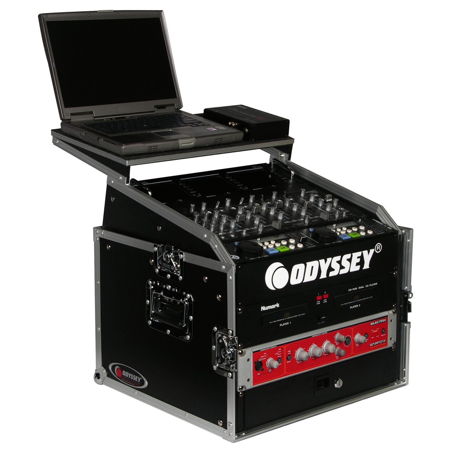 10U Top Slanted 6U Vertical Combo Rack with Gliding Platform - Image 2