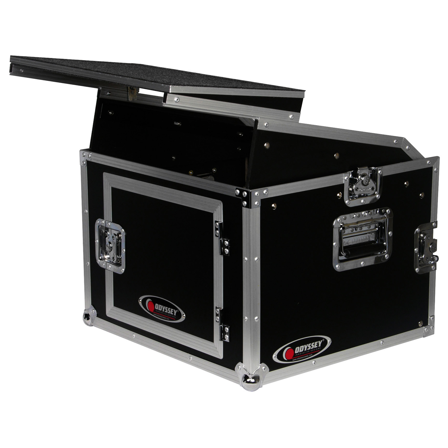 10U Top Slanted 6U Vertical Combo Rack with Gliding Platform - Image 5