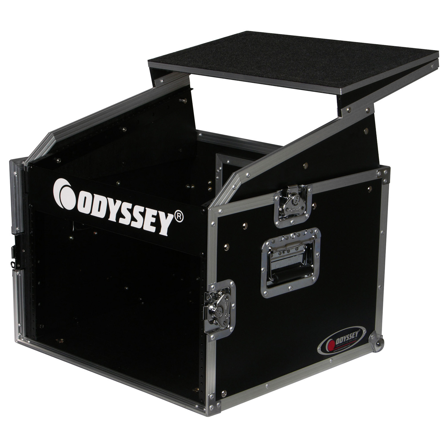 10U Top Slanted 6U Vertical Combo Rack with Gliding Platform - Image 6