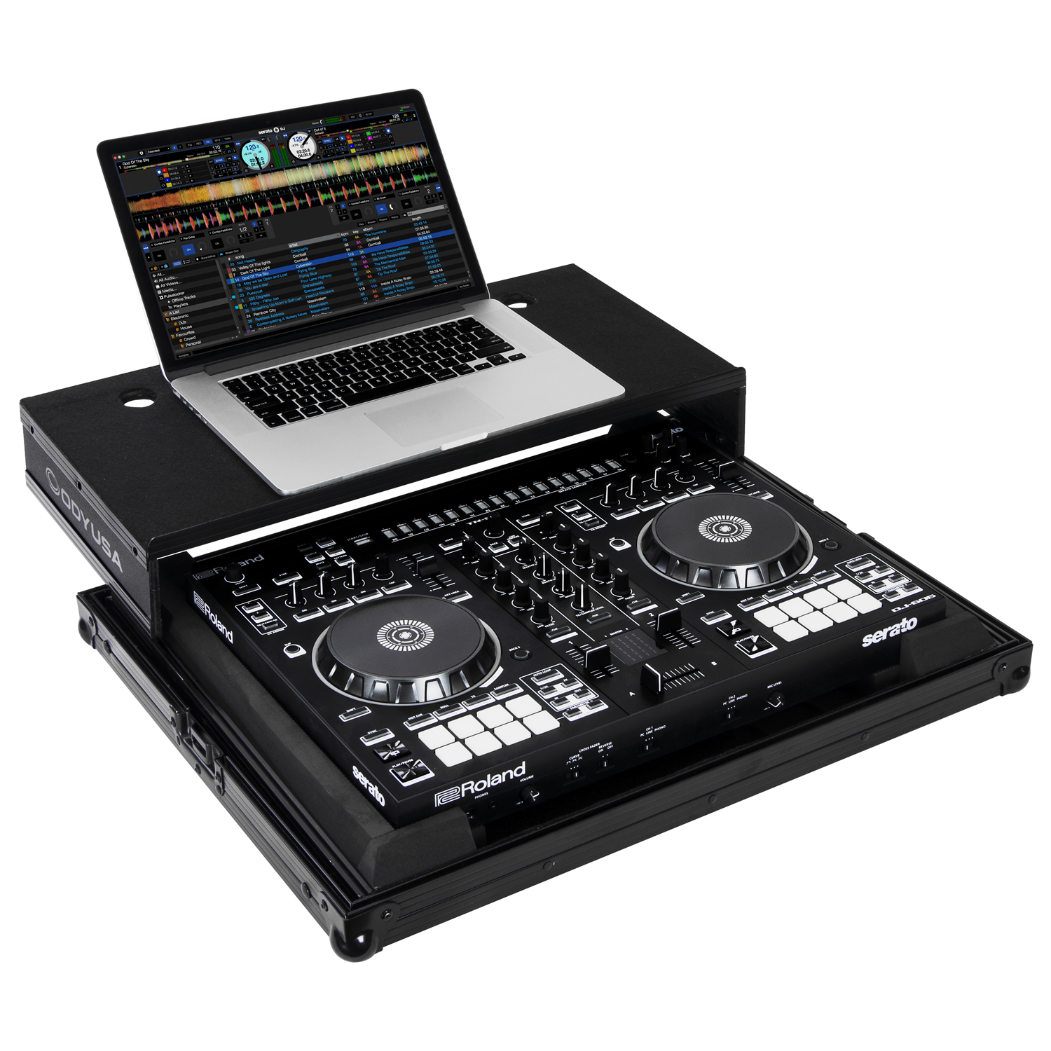 Black Low Profile Roland DJ-505 Case with Glide Platform - Image 3