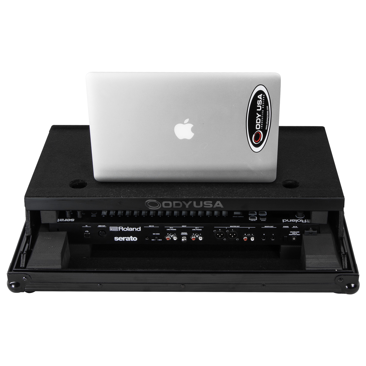 Black Low Profile Roland DJ-505 Case with Glide Platform - Image 4