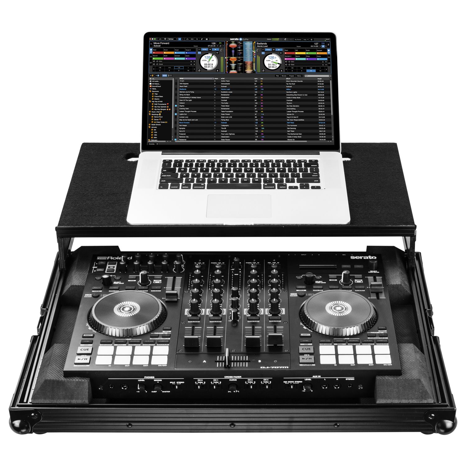 Roland DJ-707M Black Low Profile Case with Patented Glide Laptop Platform - Image 2