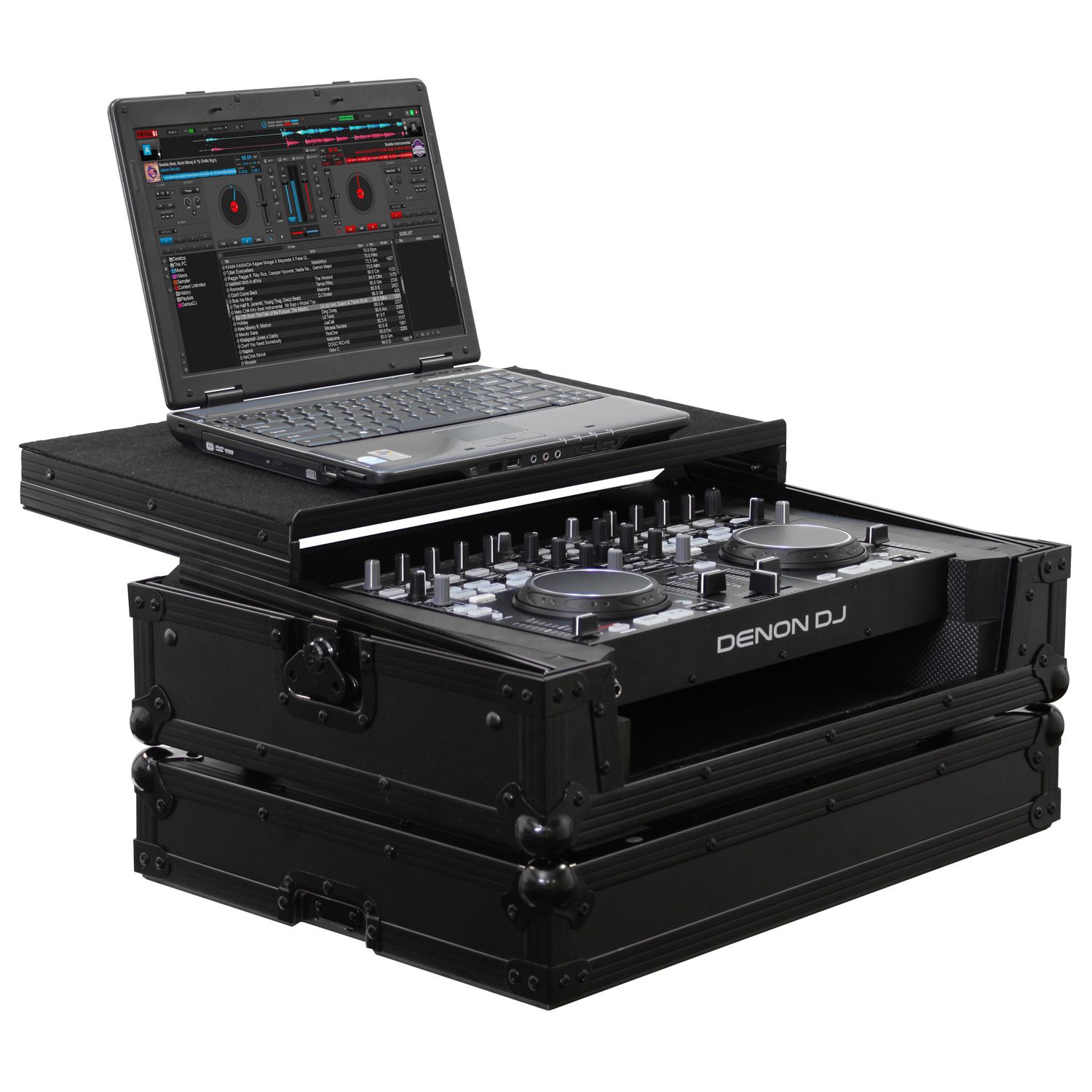 Black Denon DN-MC3000 / DN-MC6000 / DN-MC6000MK2 Case with Glide Platform - Image 2