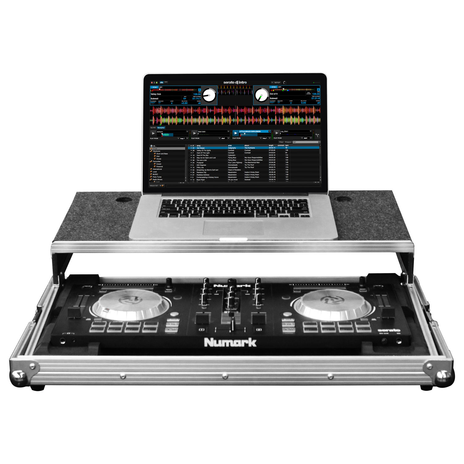 Low Profile Numark Mixtrack 3 / Mixtrack Pro 3 / Mixtrack Platinum Case with Glide Platform - Image 2