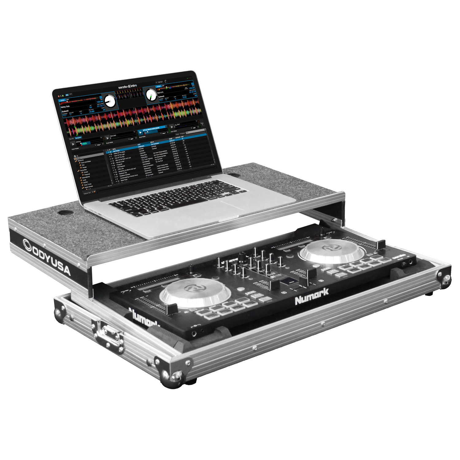 Low Profile Numark Mixtrack 3 / Mixtrack Pro 3 / Mixtrack Platinum Case with Glide Platform - Image 3