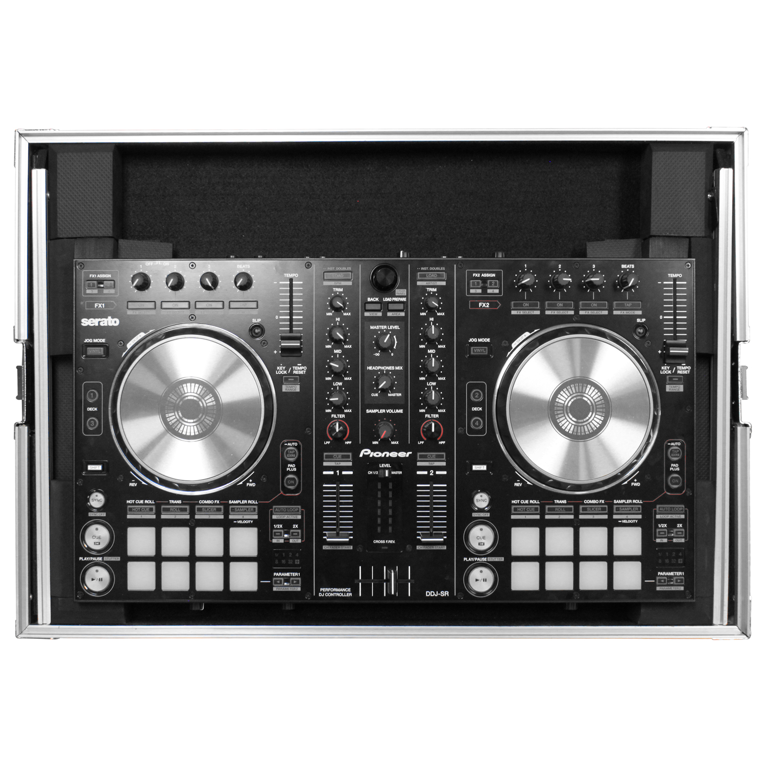 Low Profile Pioneer DDJ-RR / DDJ-SR / DDJ-SR2 Flight Case with Glide Platform - Image 16