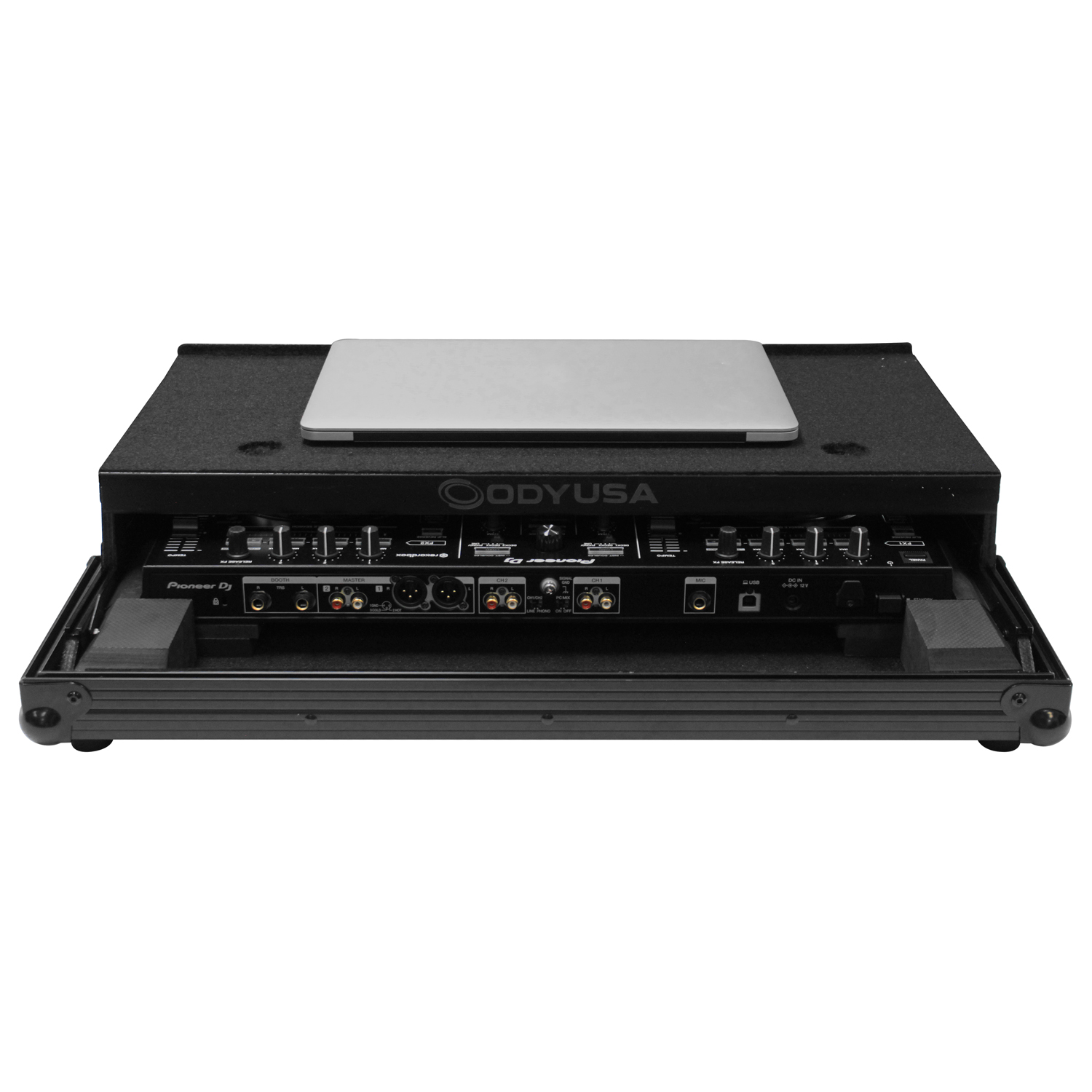 Black Low Profile Pioneer DDJ-RR / DDJ-SR / DDJ-SR2 Flight Case with Glide Platform - Image 4