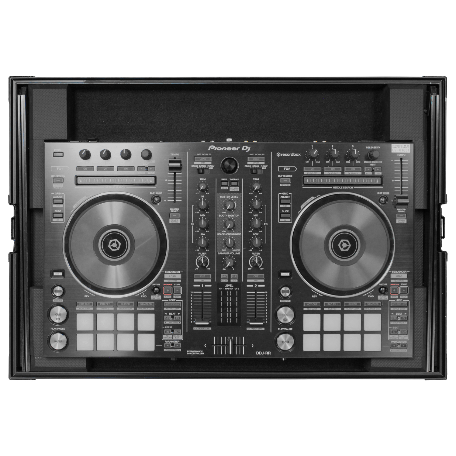 Black Low Profile Pioneer DDJ-RR / DDJ-SR / DDJ-SR2 Flight Case with Glide Platform - Image 5