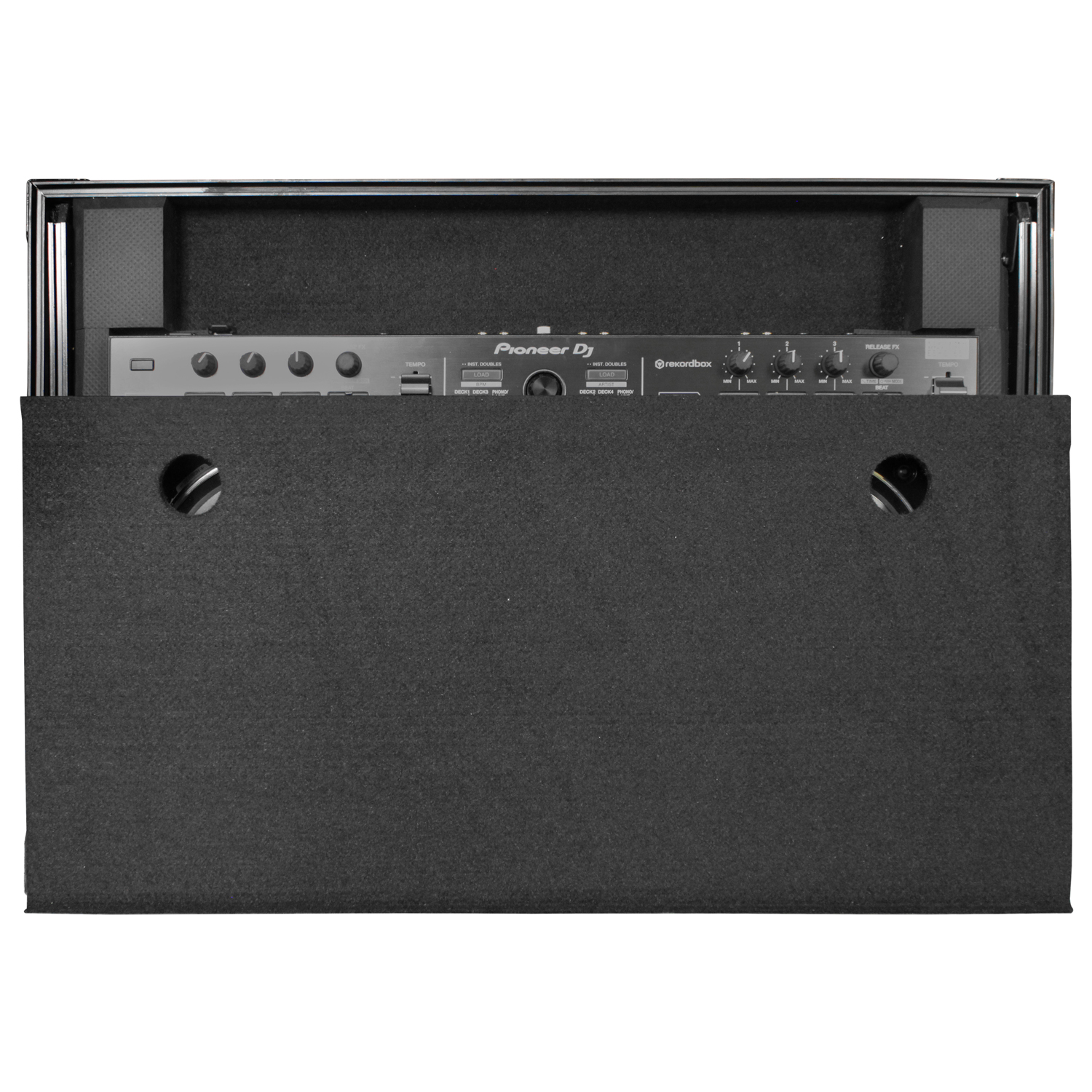 Black Low Profile Pioneer DDJ-RR / DDJ-SR / DDJ-SR2 Flight Case with Glide Platform - Image 6
