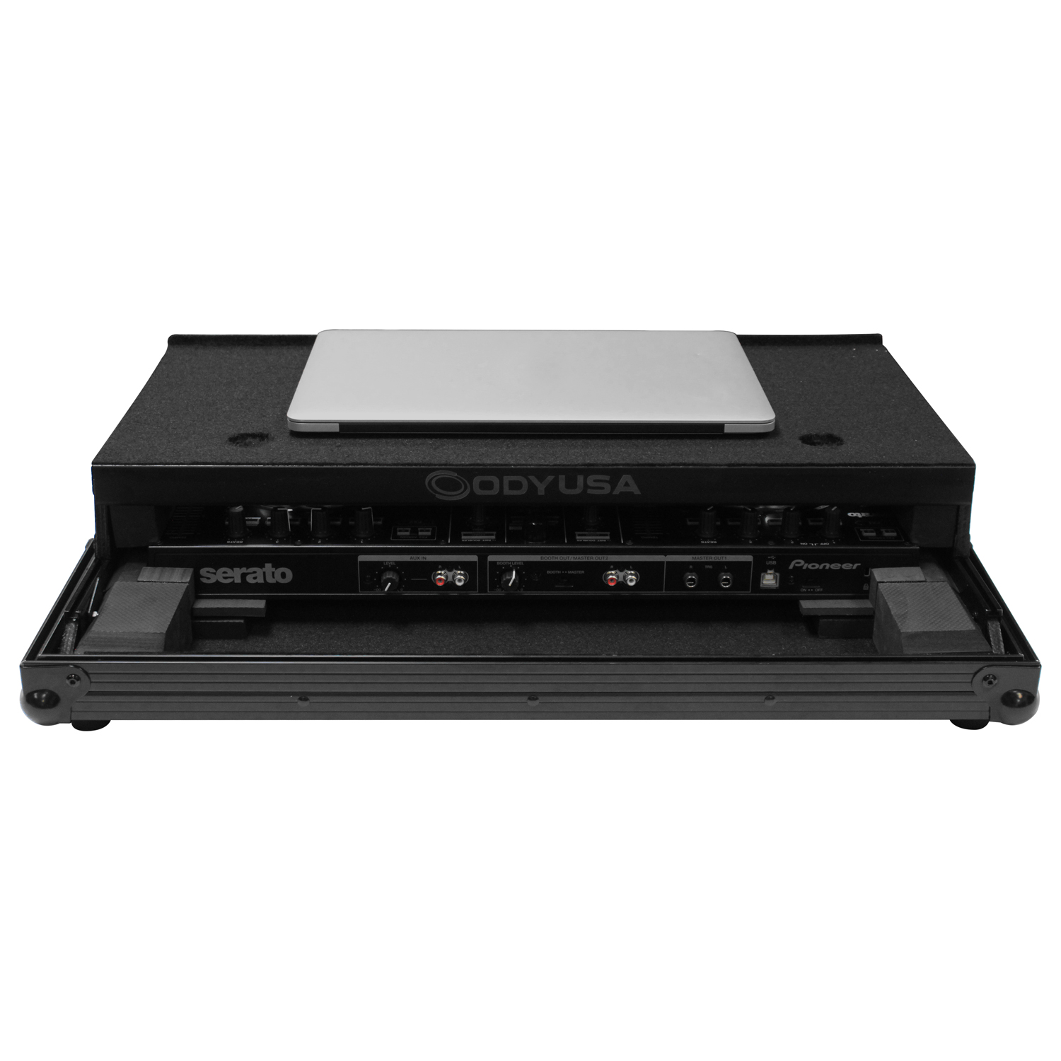 Black Low Profile Pioneer DDJ-RR / DDJ-SR / DDJ-SR2 Flight Case with Glide Platform - Image 14