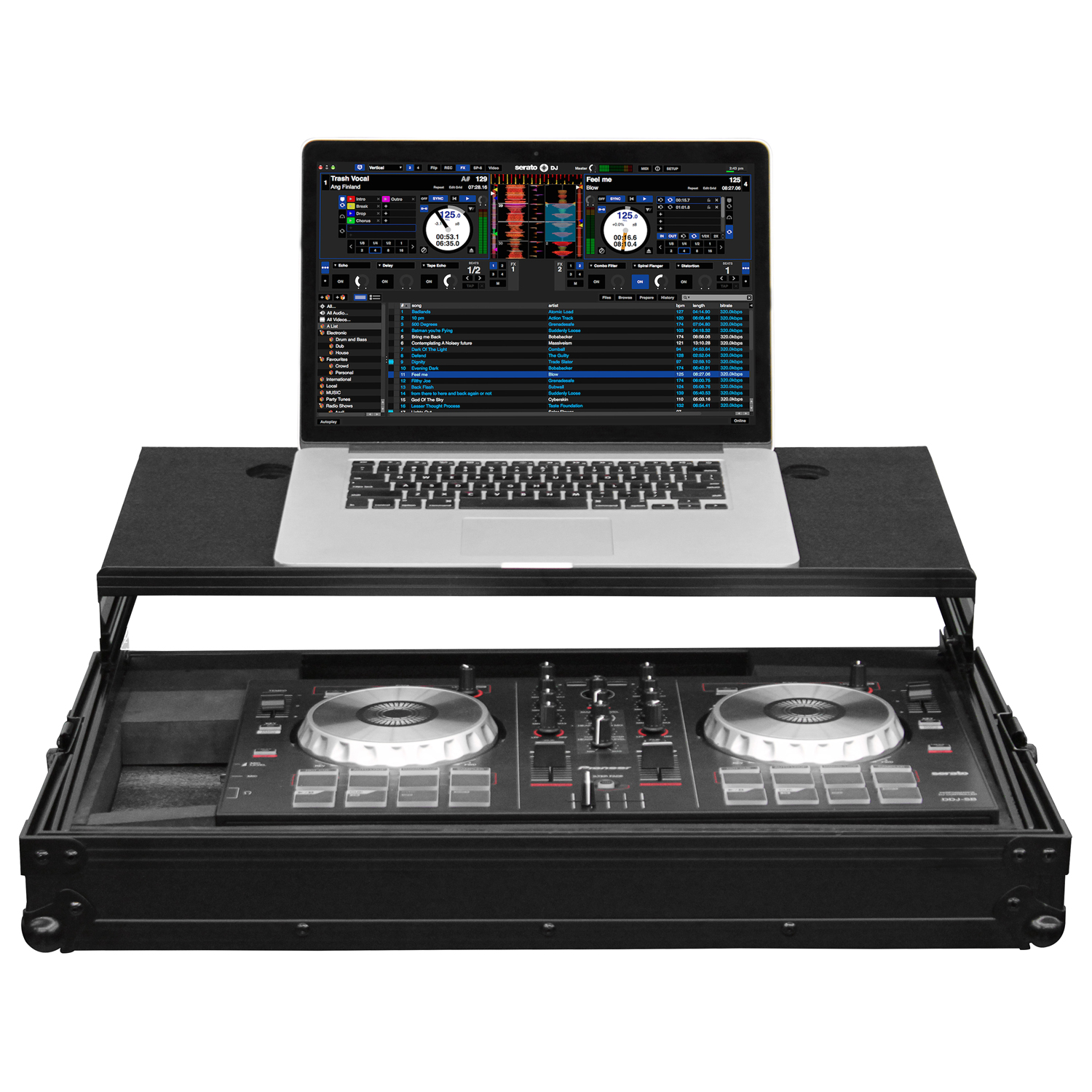 Black Pioneer DDJ-SB / DDJ-SB2 / Numark Mixtrack Pro II Case with Glide Platform - Image 8