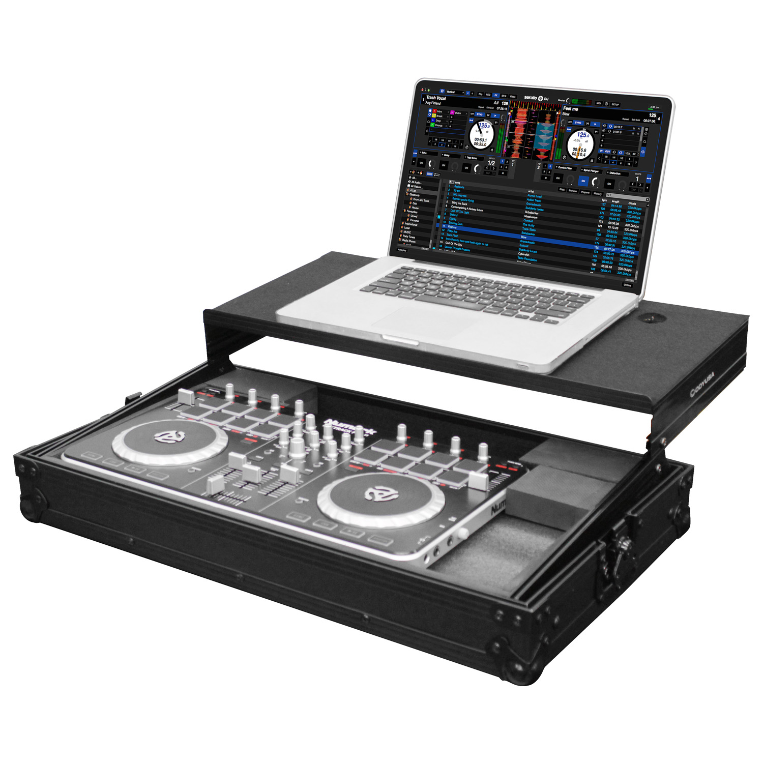 Black Pioneer DDJ-SB / DDJ-SB2 / Numark Mixtrack Pro II Case with Glide Platform - Image 9