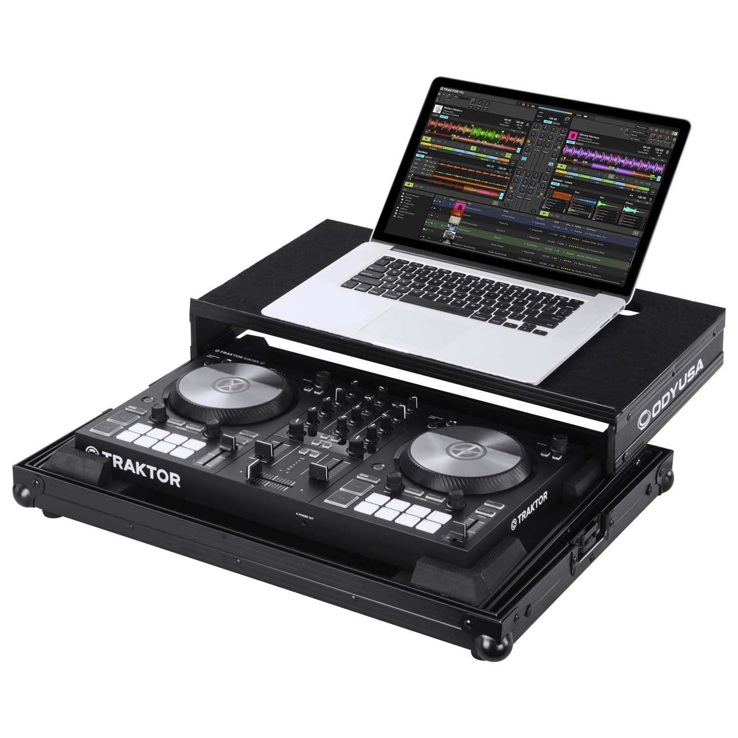 Black Low Profile Native Instruments Traktor Kontrol S2 MK3 Case with Glide Platform