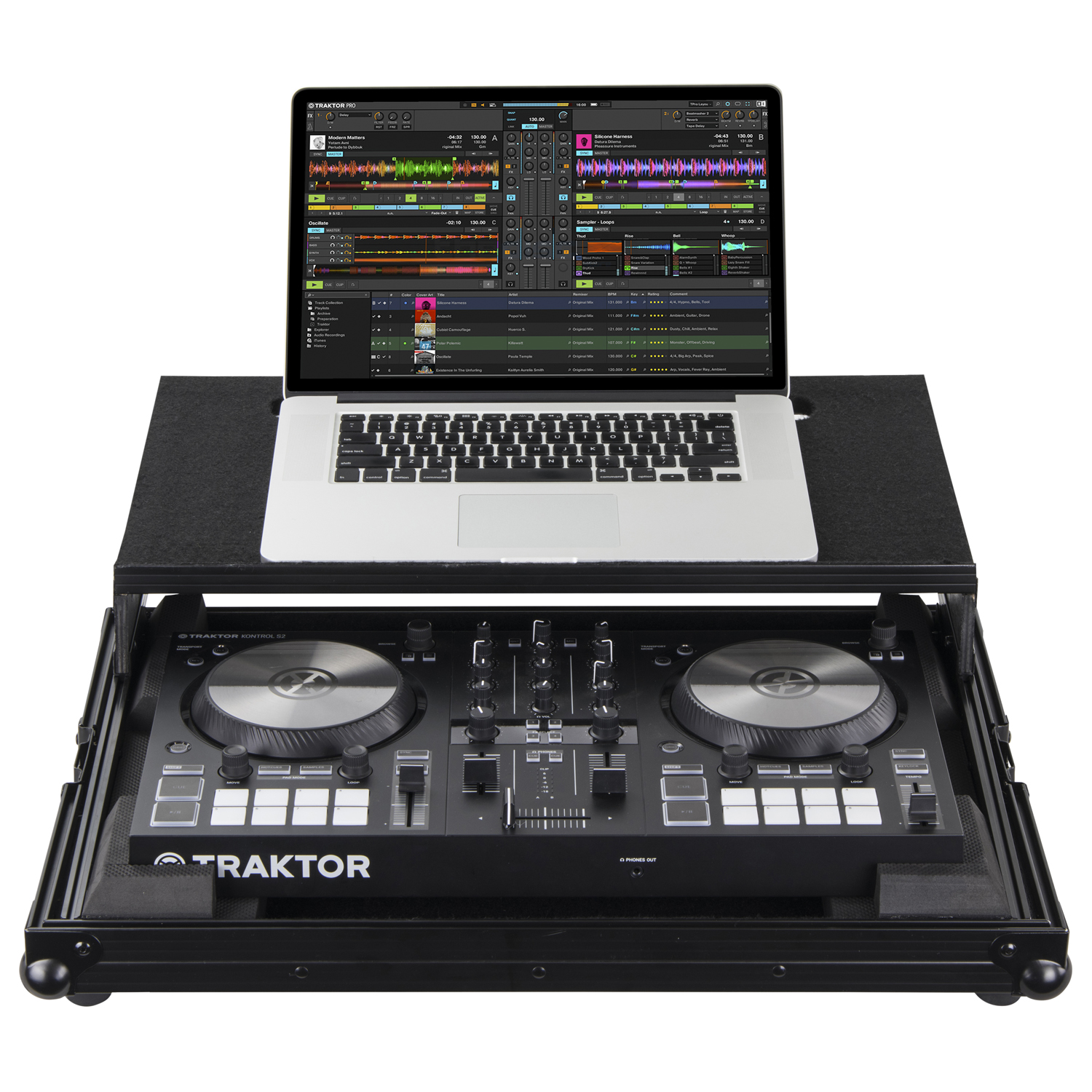 Black Low Profile Native Instruments Traktor Kontrol S2 MK3 Case with Glide Platform - Image 2