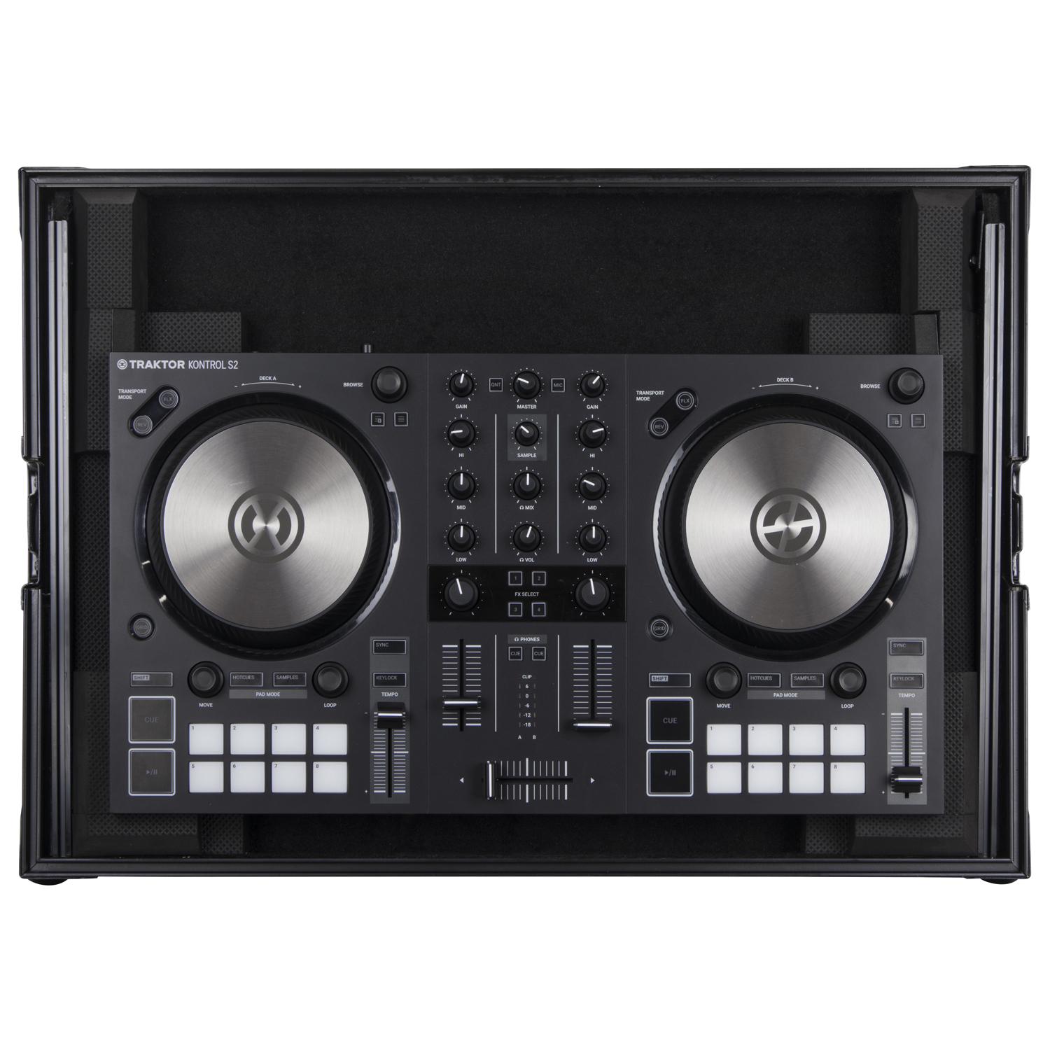 Black Low Profile Native Instruments Traktor Kontrol S2 MK3 Case with Glide Platform - Image 5