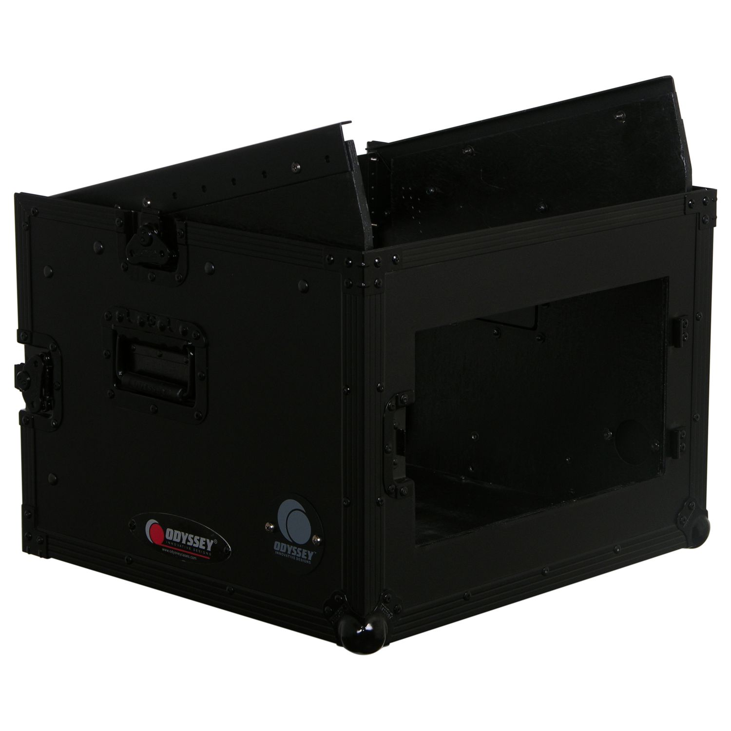Black 10U Top Slanted 6U Vertical Pro Combo Rack - Image 2