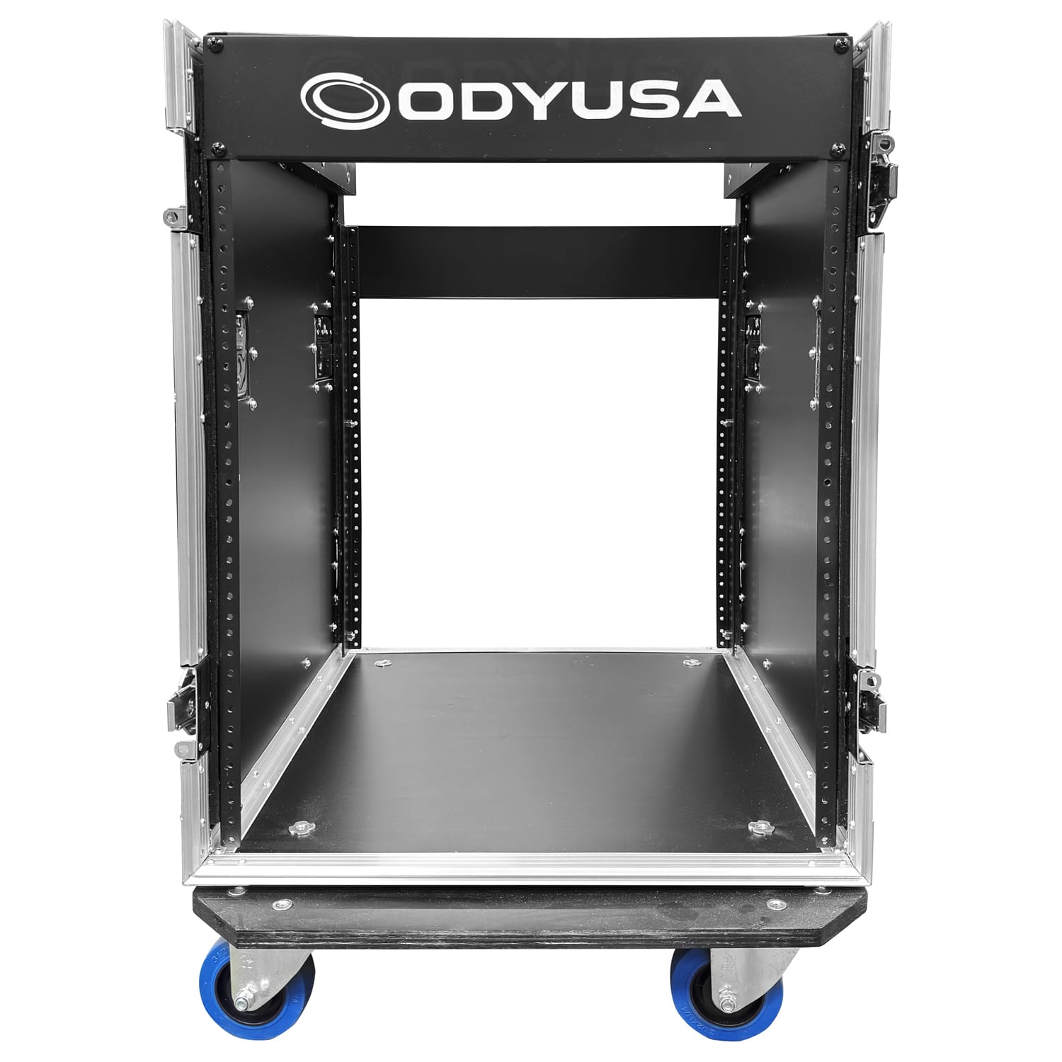 11U Top Slanted 12U Vertical Pro Combo Rack with Side Table and Casters - Image 2