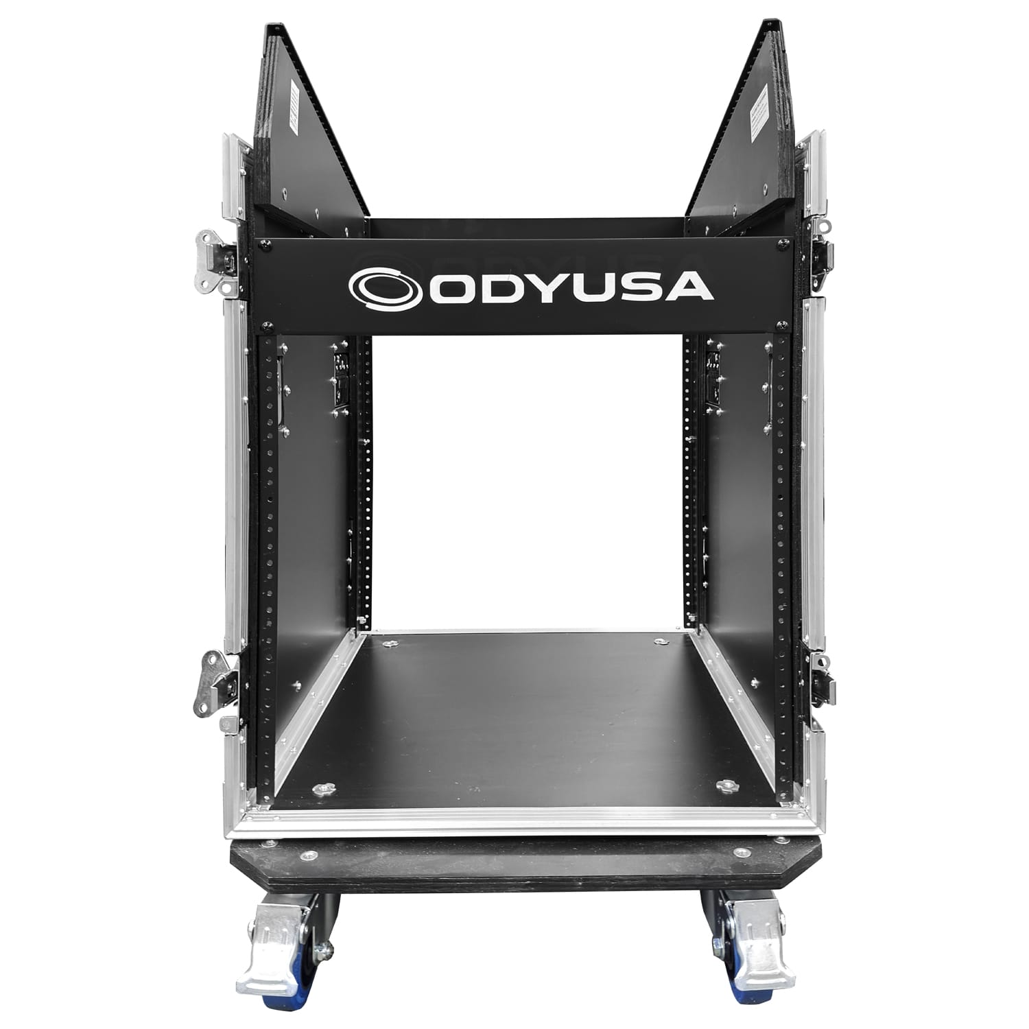 11U Top Slanted 12U Vertical Pro Combo Rack with Side Table and Casters - Image 7