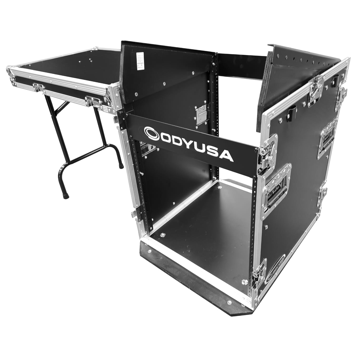 11U Top Slanted 12U Vertical Pro Combo Rack with Side Table and Casters - Image 3