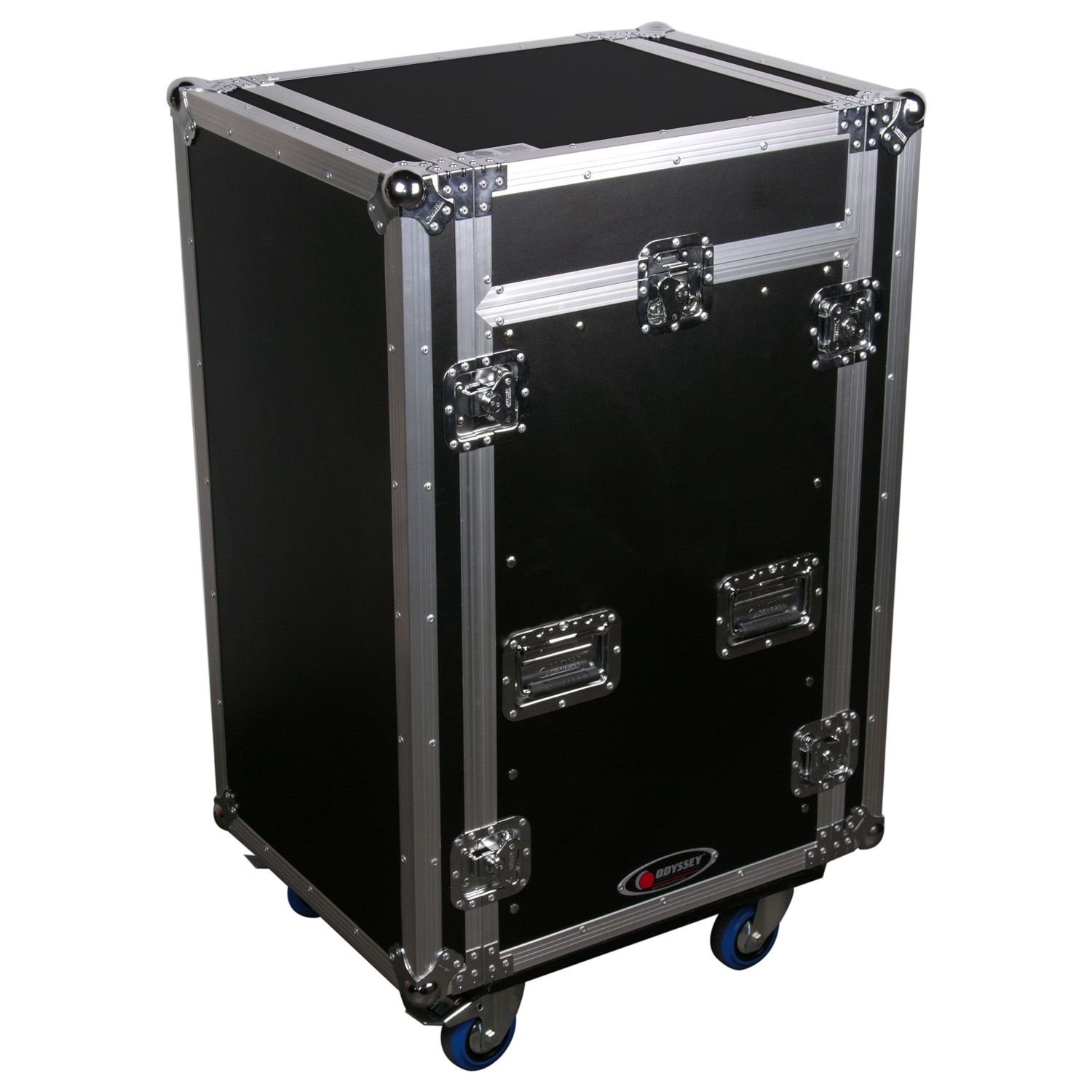 11U Top Slanted 16U Vertical Pro Combo Rack with Side Table and Casters - Image 3