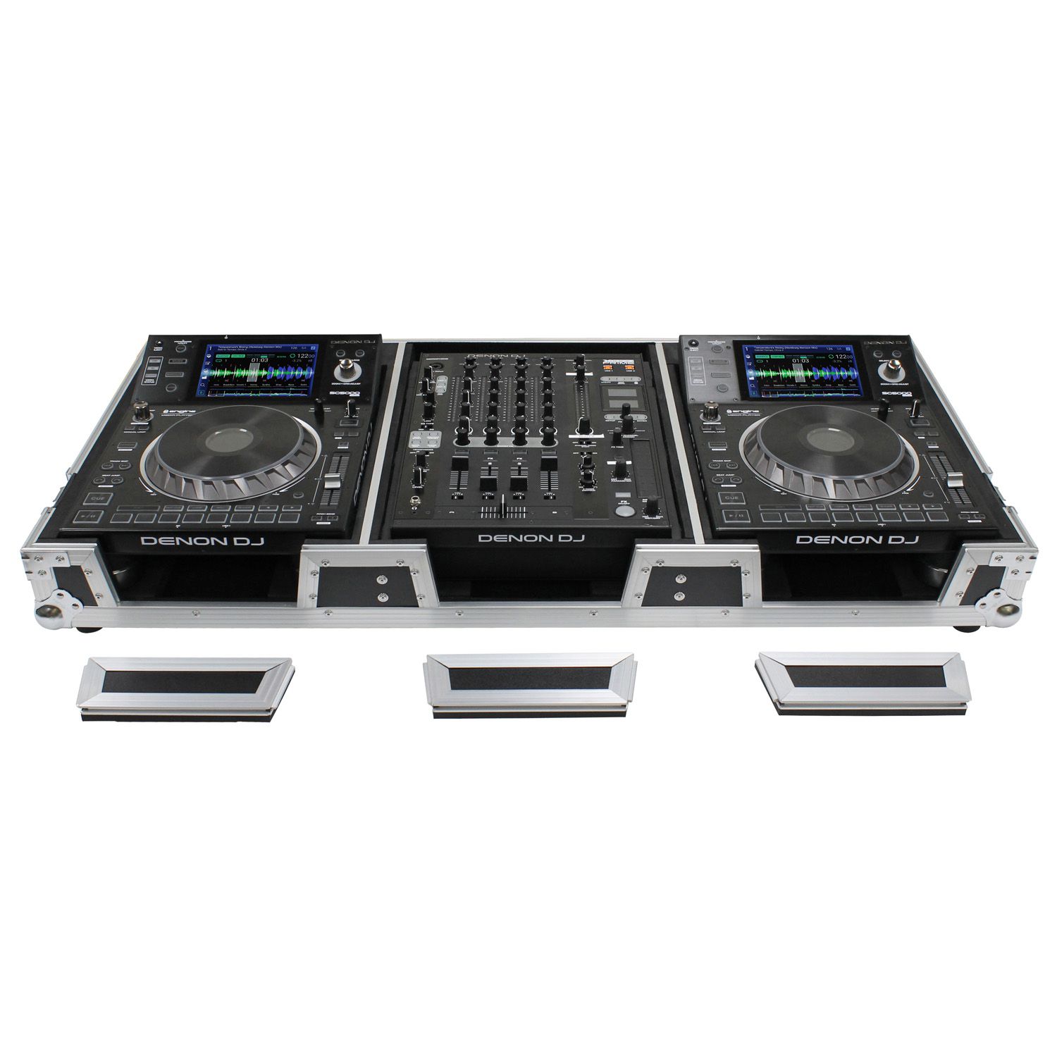 12" Format DJ Mixer and Two Large Format Media Players Coffin Flight Case with Extra Deep Rear Compartment