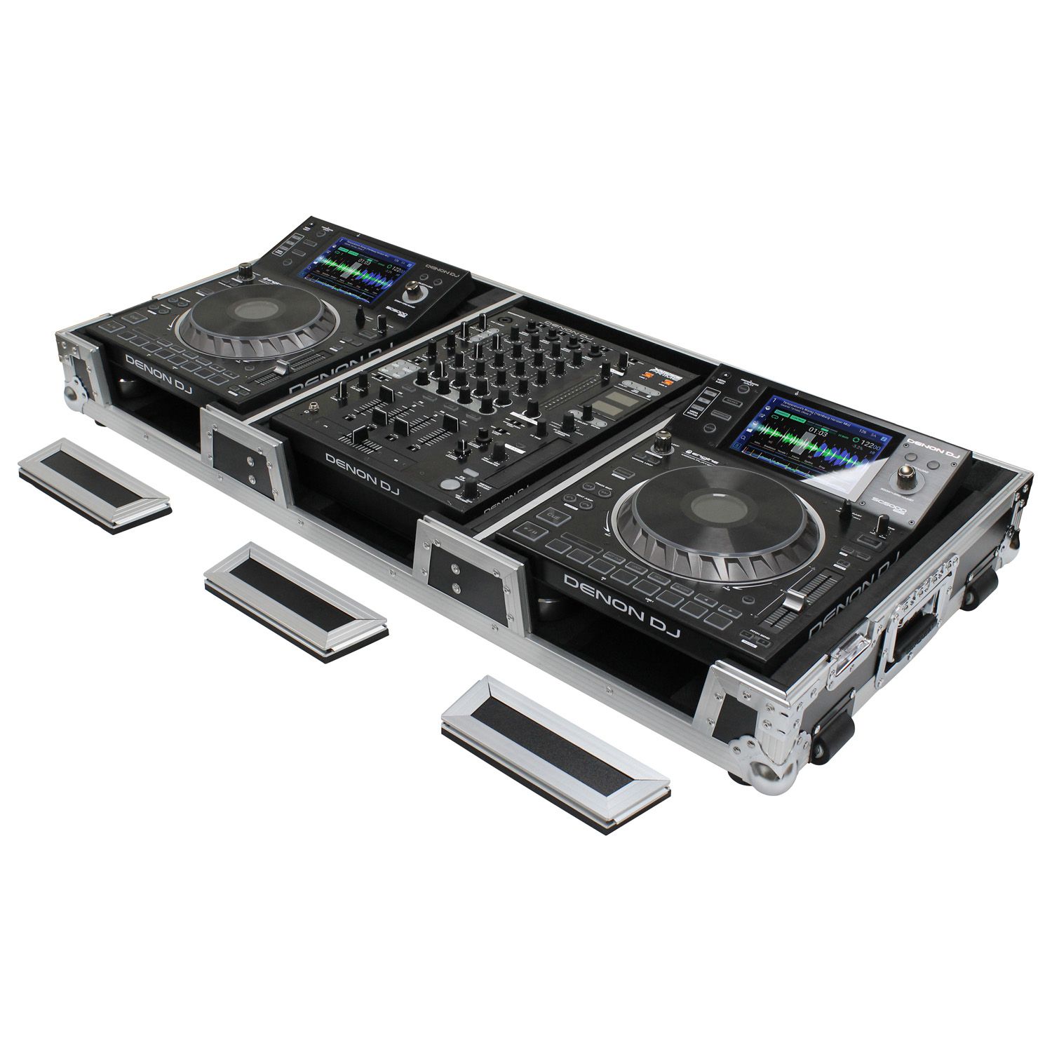 12" Format DJ Mixer and Two Large Format Media Players Coffin Flight Case with Extra Deep Rear Compartment - Image 2