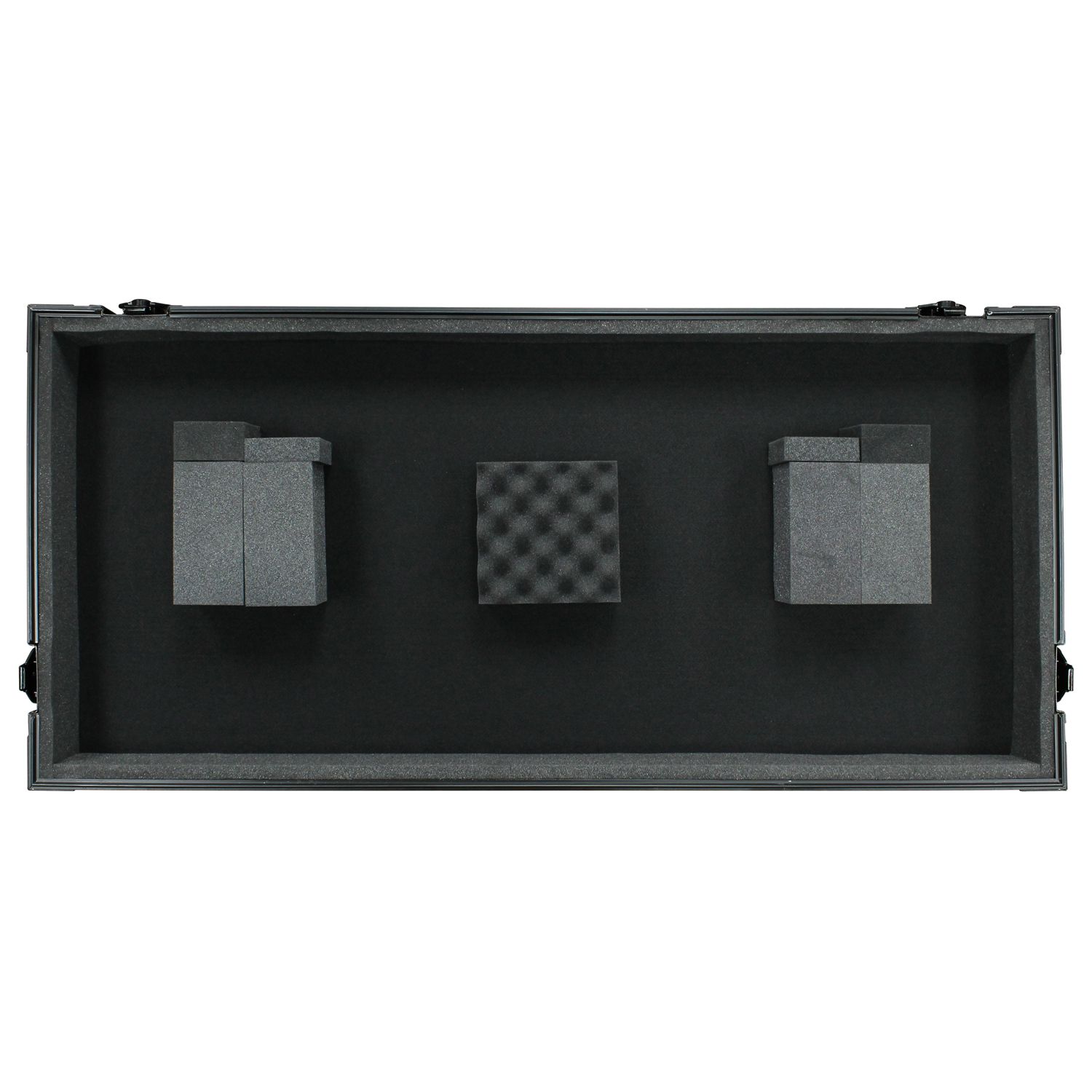 Black 12" Format DJ Mixer and Two Large Format Media Players Coffin Flight Case with Extra Deep Rear Compartment - Image 9