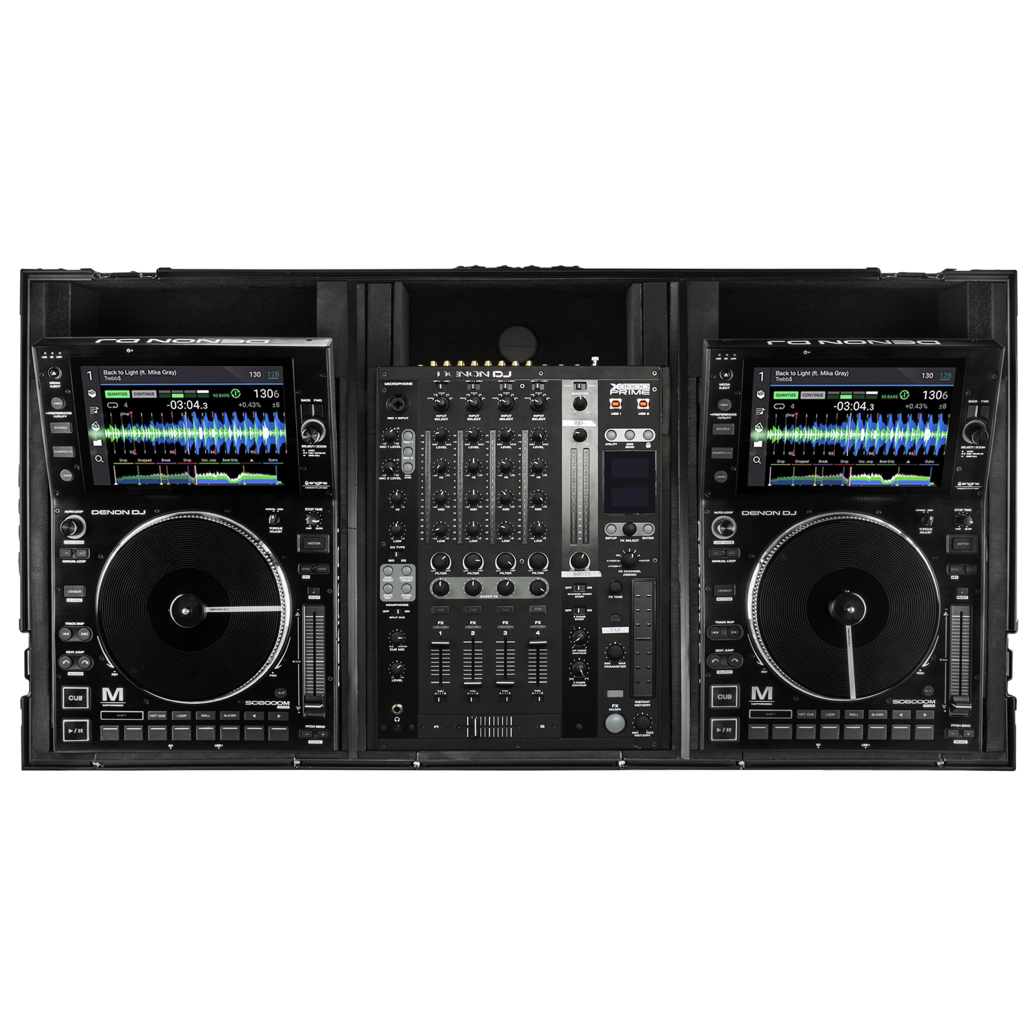 Black 12" Format DJ Mixer and Two Large Format Media Players Coffin Flight Case with Extra Deep Rear Compartment - Image 10