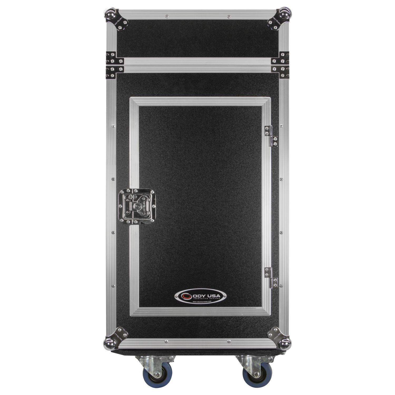 13U Top Slanted 16U Vertical Pro Combo Rack with Casters - Image 3