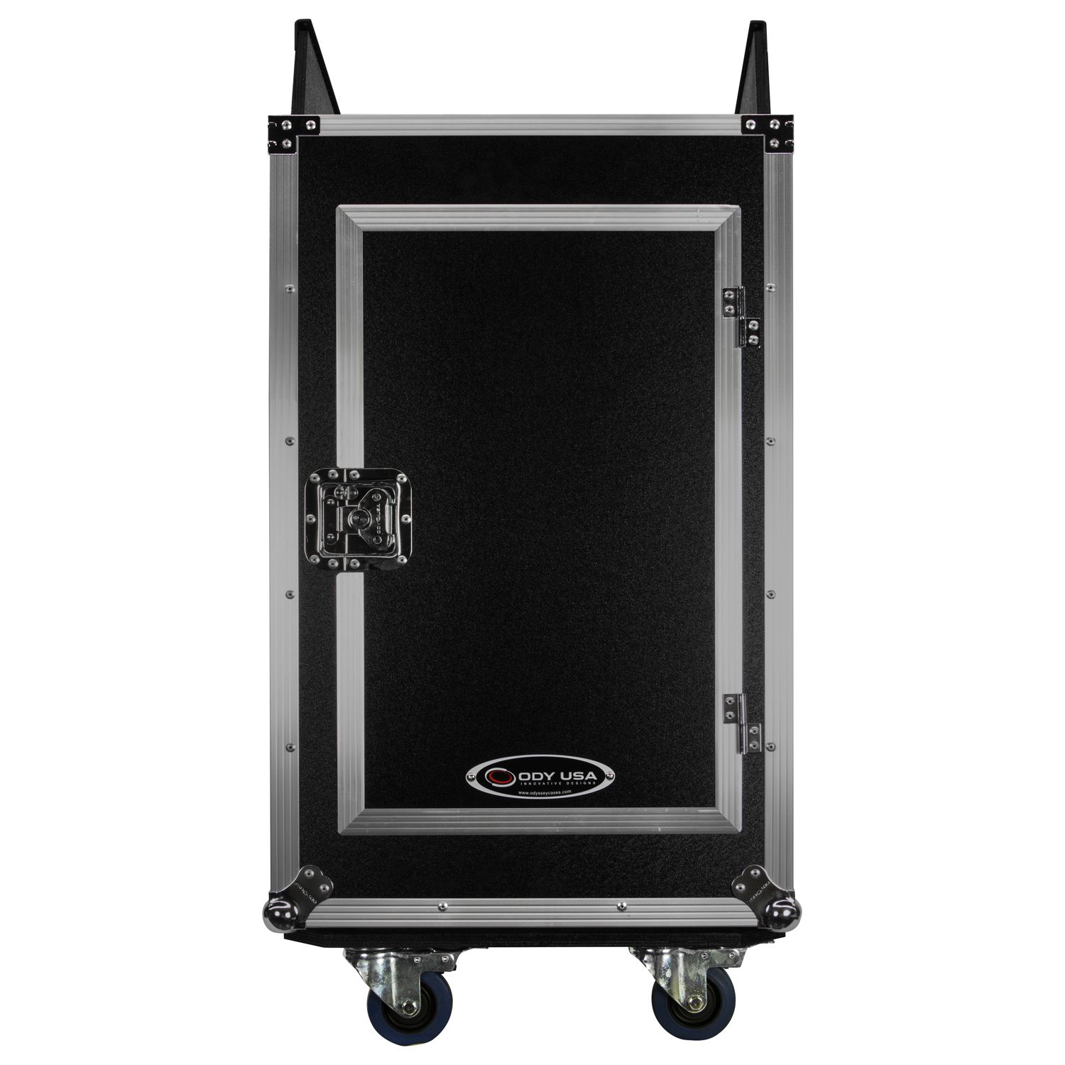 13U Top Slanted 16U Vertical Pro Combo Rack with Casters - Image 4