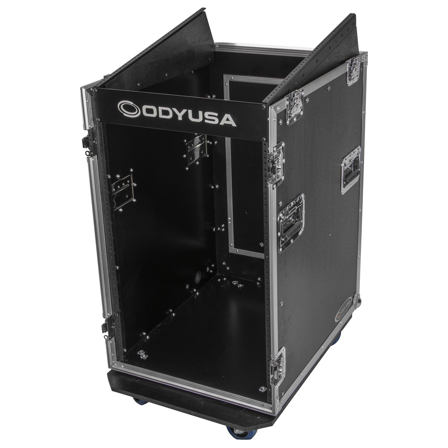 13U Top Slanted 16U Vertical Pro Combo Rack with Casters - Image 6