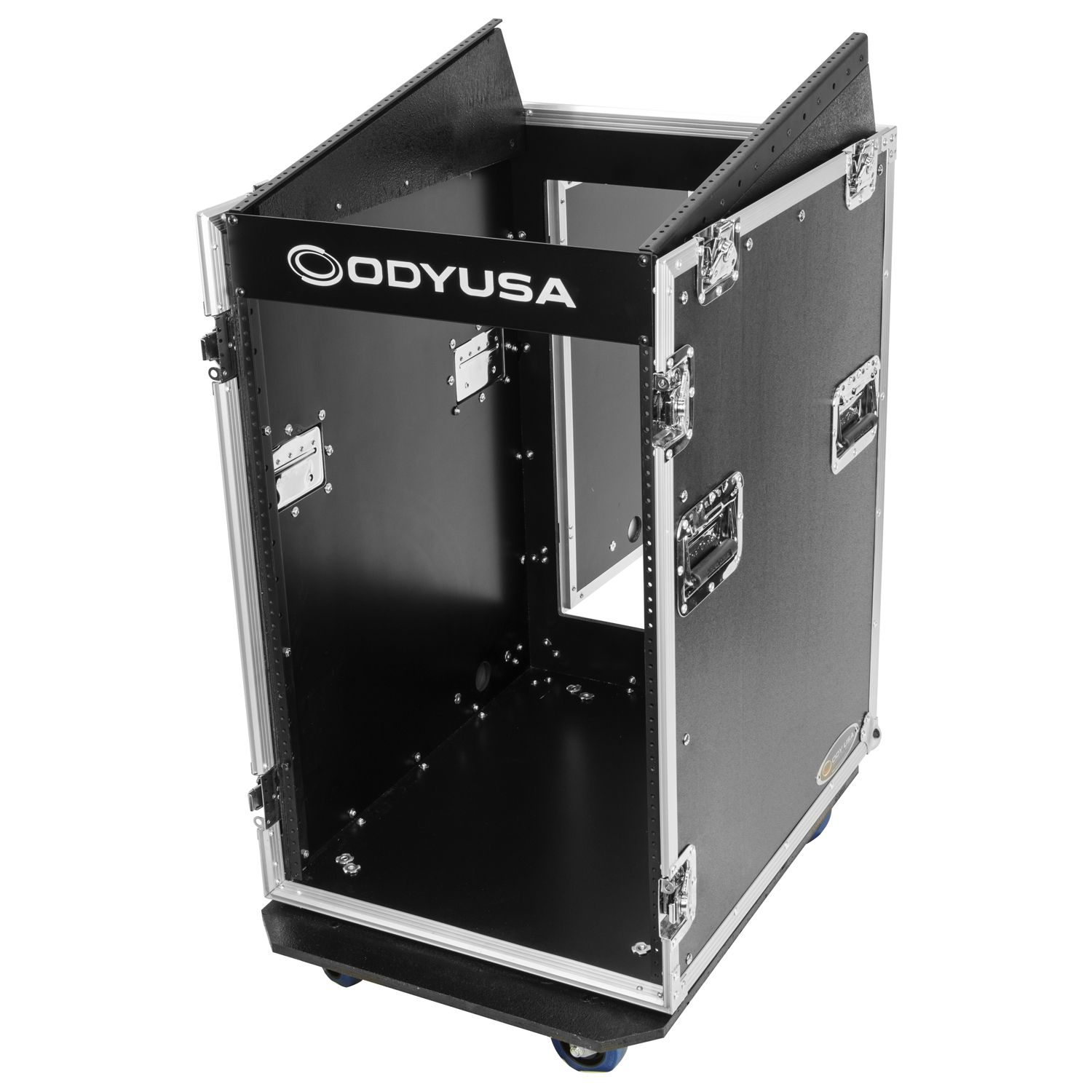 13U Top Slanted 16U Vertical Pro Combo Rack with Casters - Image 7