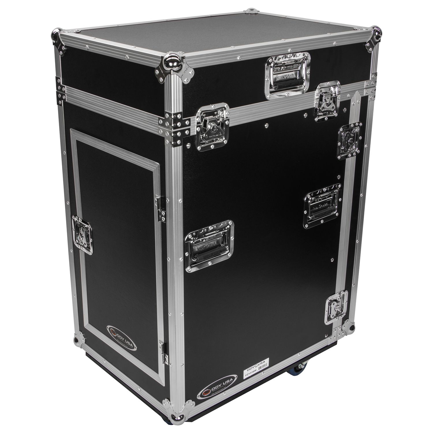 13U Top Slanted 16U Vertical Pro Combo Rack with Casters - Image 11