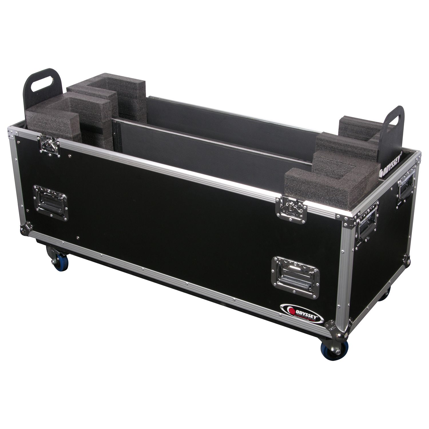 Dual 42" Flat Screen Monitor Flight Case with Casters