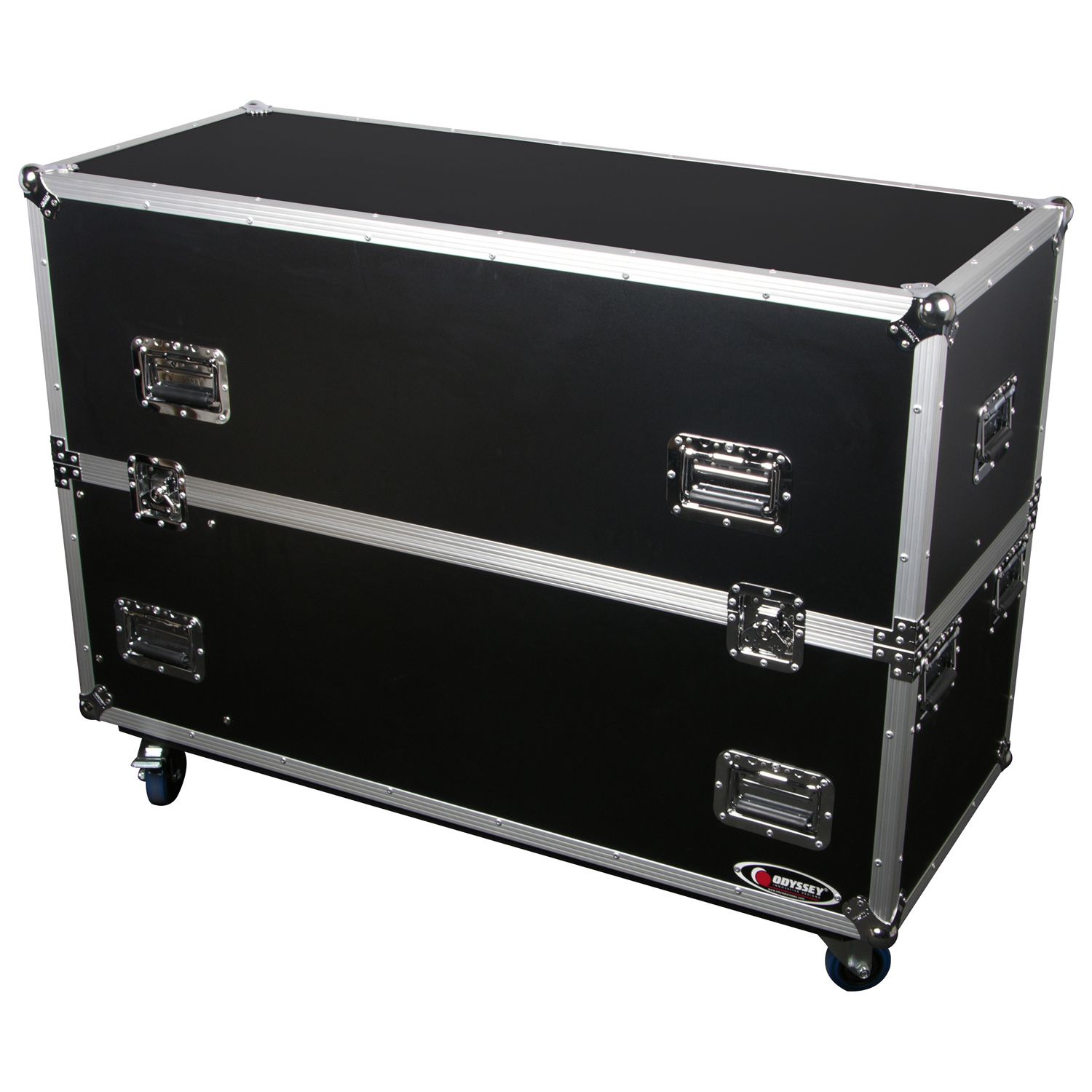 Dual 42" Flat Screen Monitor Flight Case with Casters - Image 2