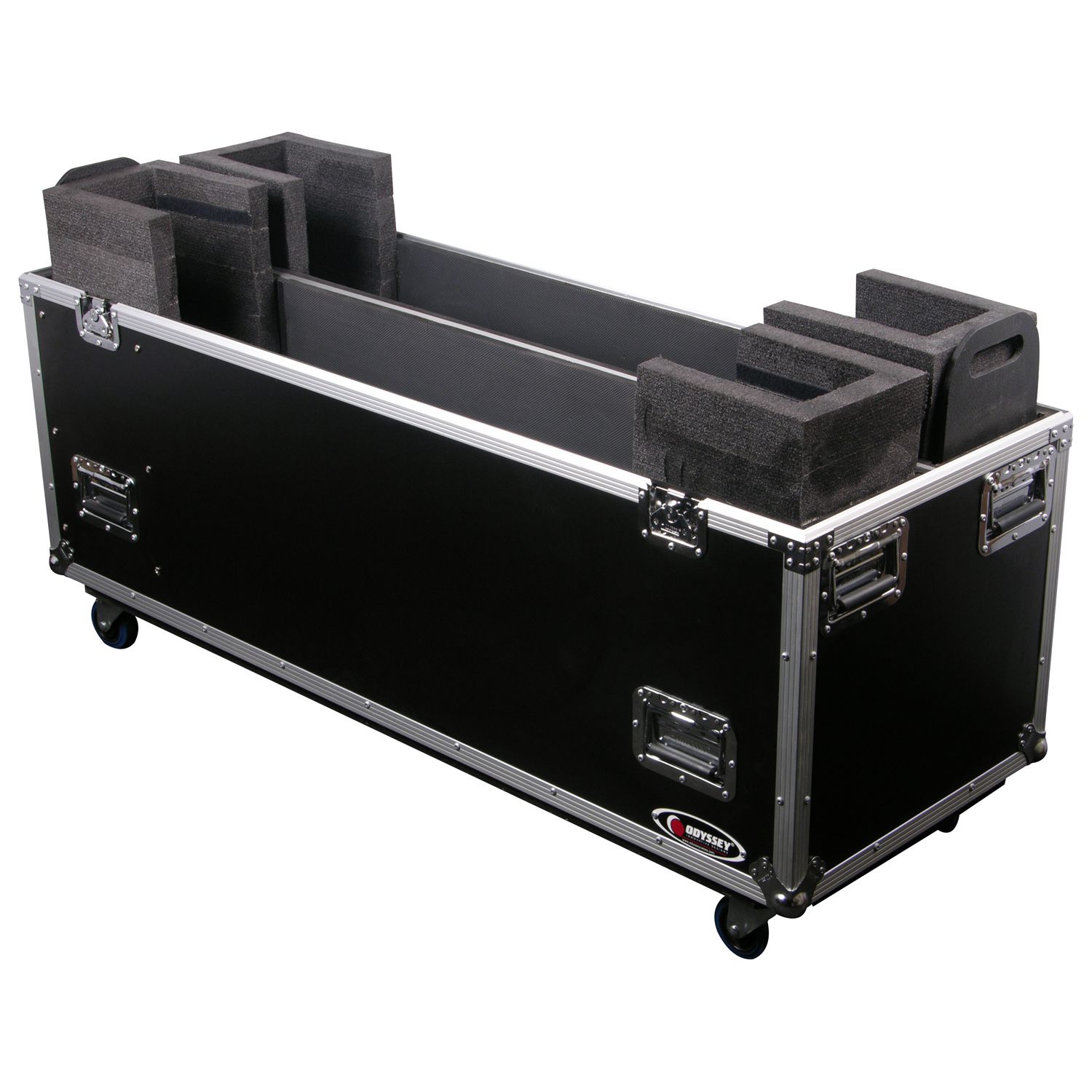 Dual 50" Flat Screen Monitor Flight Case with Casters